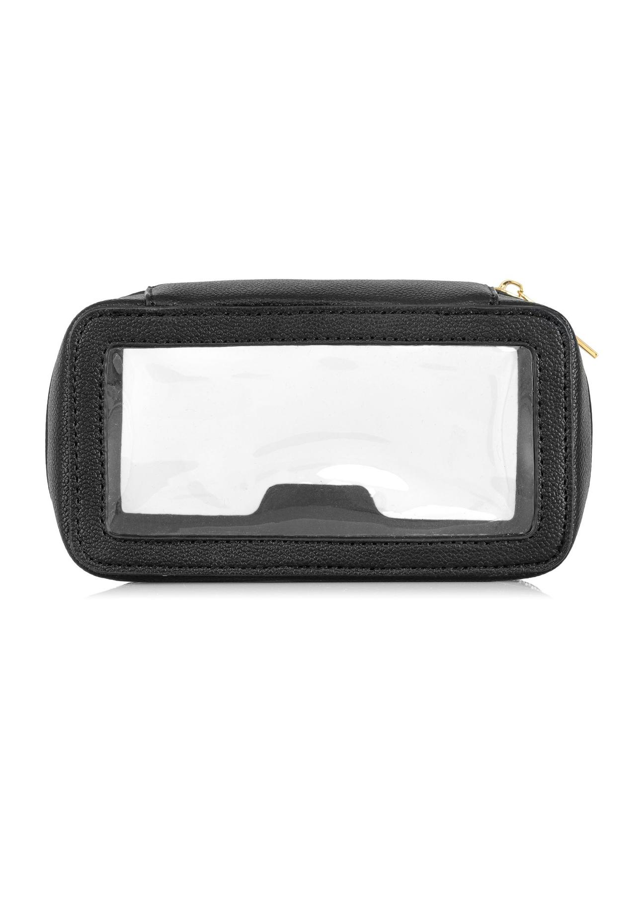 Small black transparent women's cosmetic bag TOREC-0901-99(W24)-04