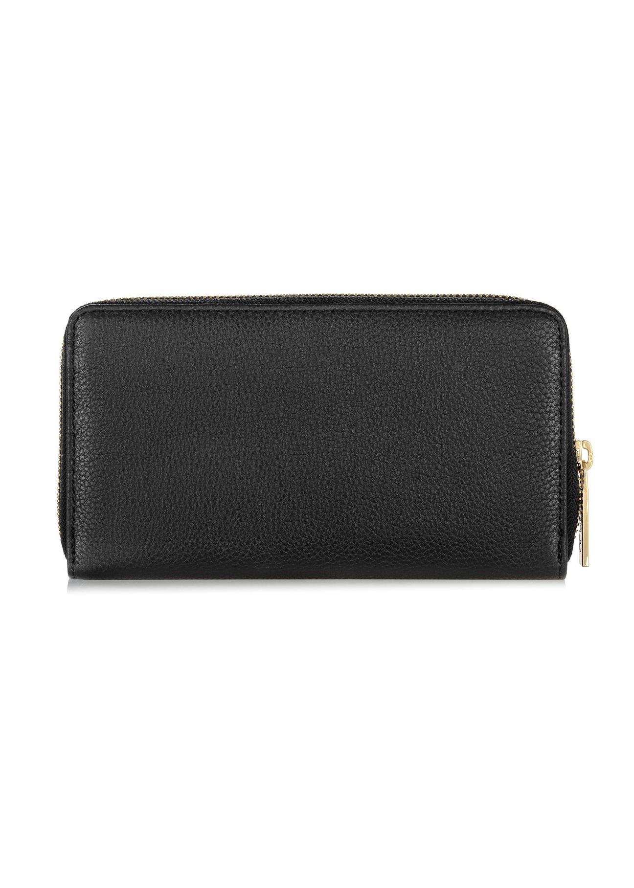 Large black leather wallet for women PORES-0910-99(W24)-04