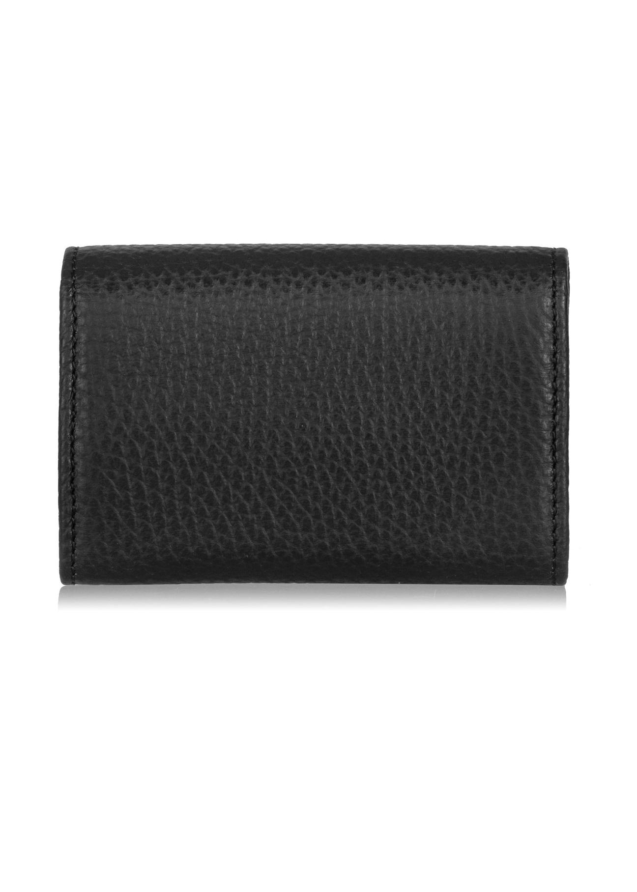 Women's black leather key case PORES-0894-99(Z23)-03