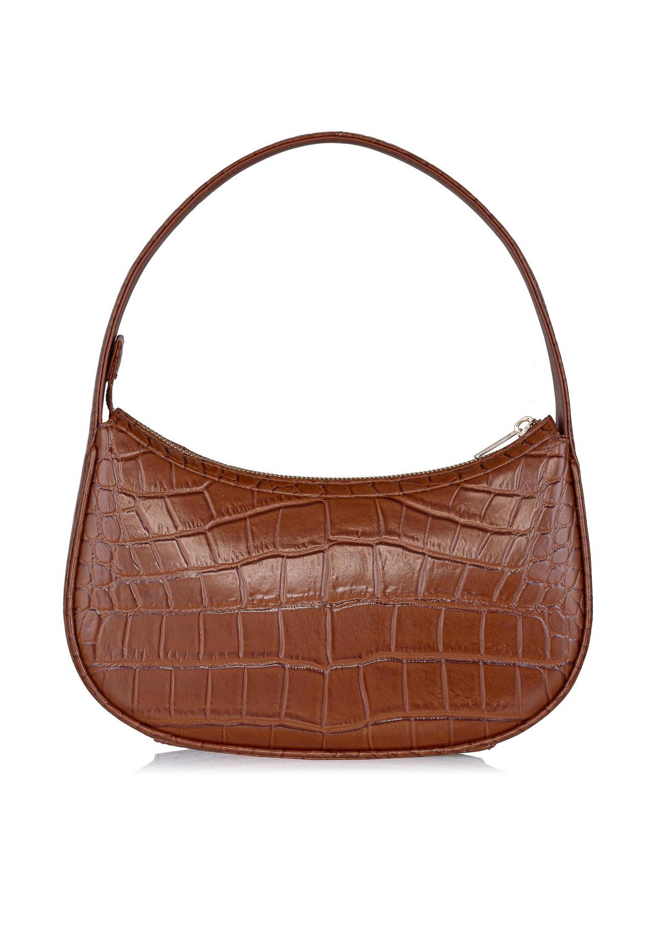 Brown leather women's hobo handbag TORES-0999-87(W24)-04