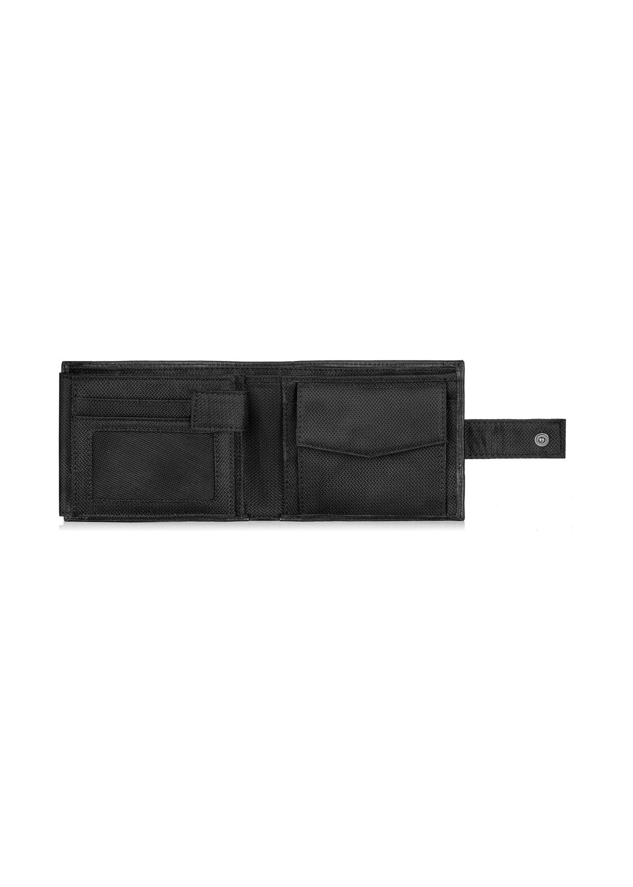 Black foldover clasp wallet for men PORMN-0016-99(Z23)-04