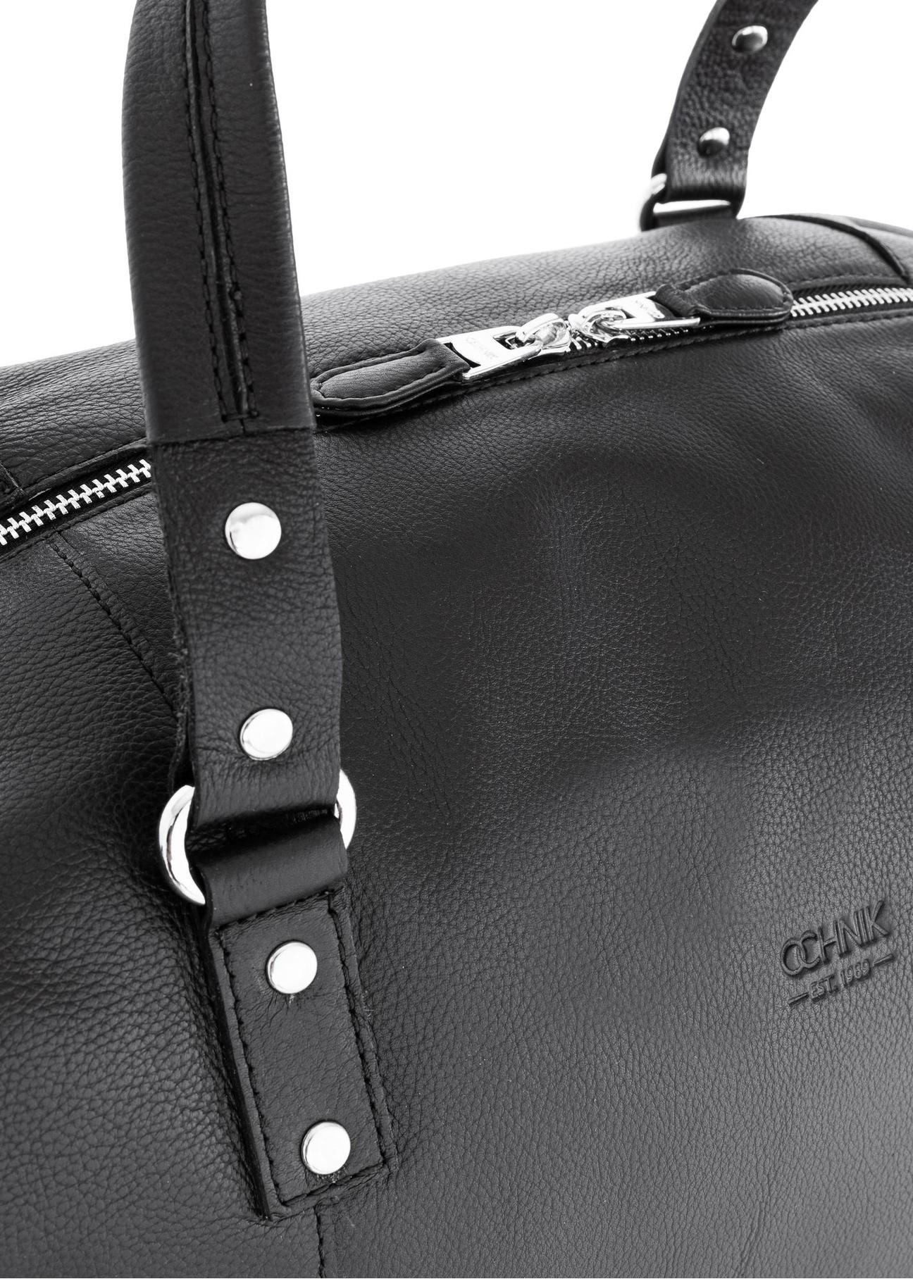 Men's black leather travel bag TORMS-0411-99(W24)-06