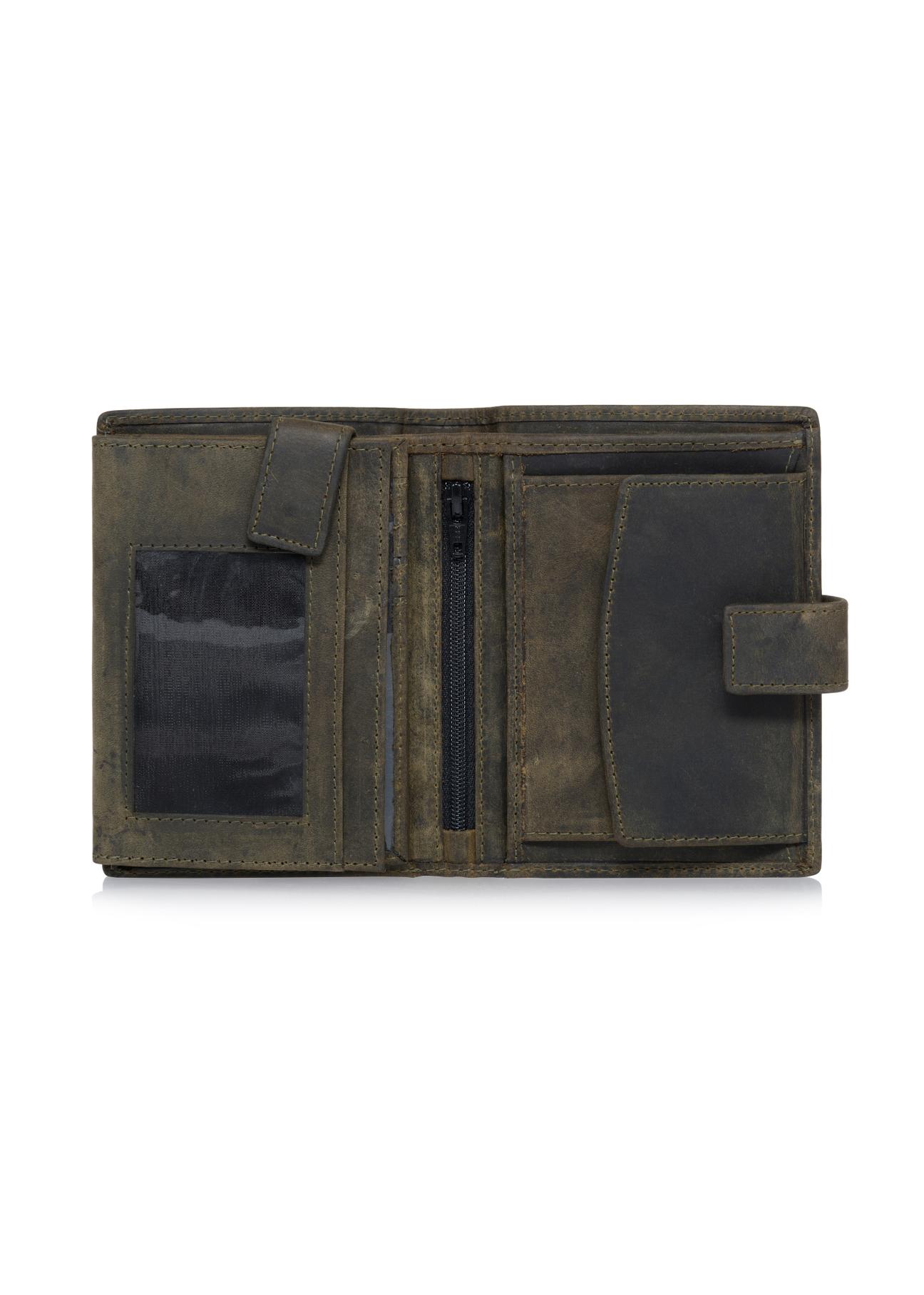 Khaki leather men's wallet PORMS-0543-54(W23)-04