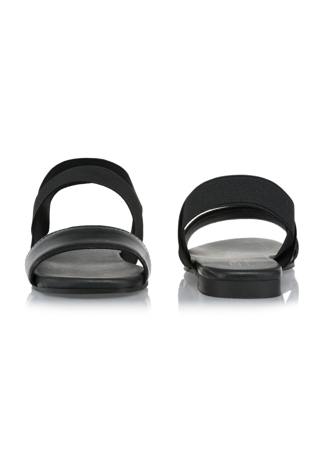 Leather black rubber sandals BUTYD-1046-99(W24)-03