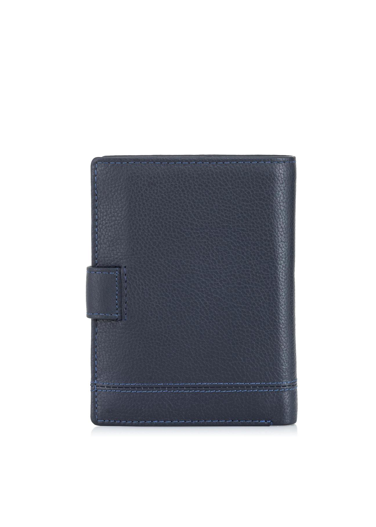 Men's navy blue leather wallet PORMS-0010-69(W24)-02