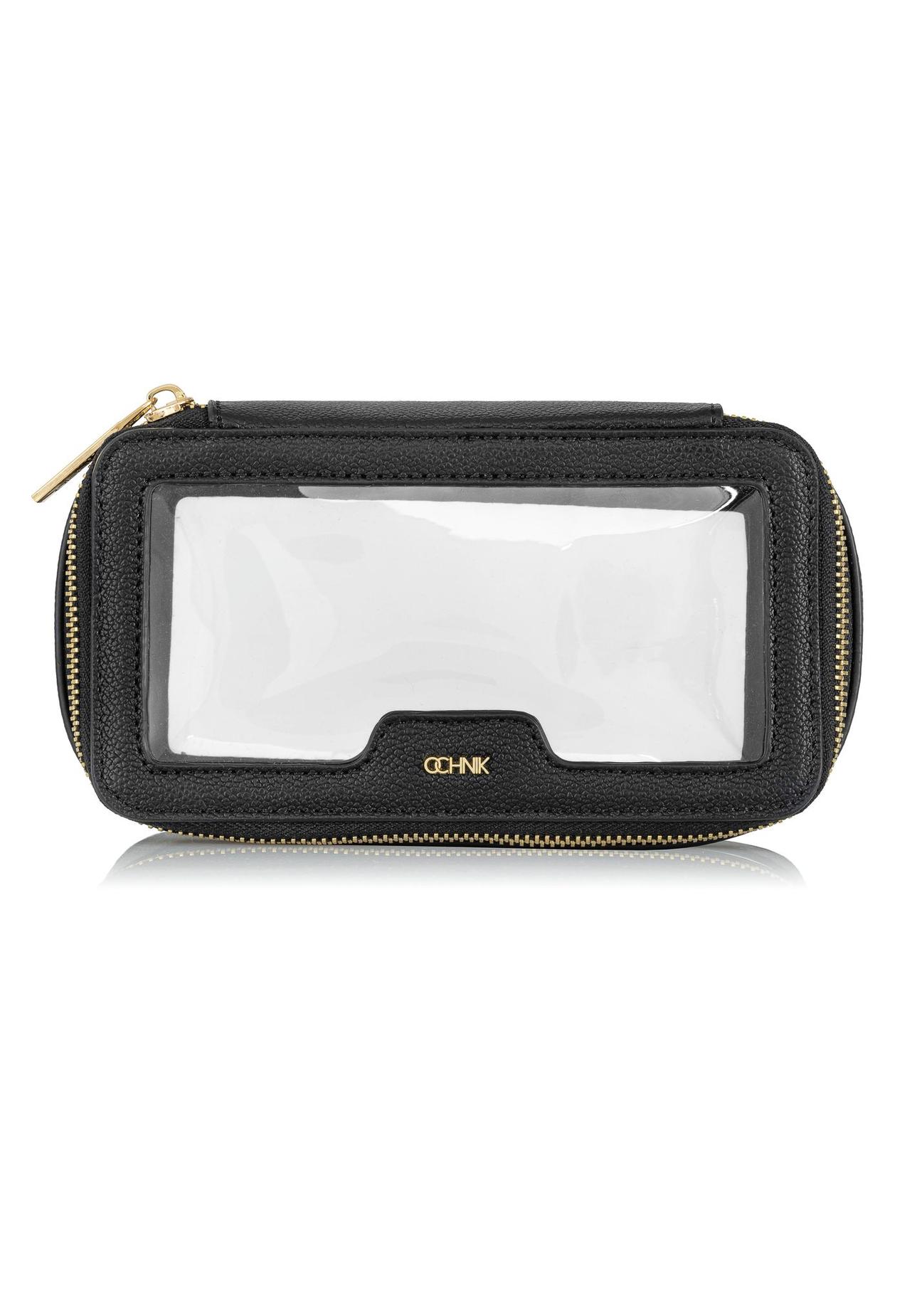 Small black transparent women's cosmetic bag TOREC-0901-99(W24)-01