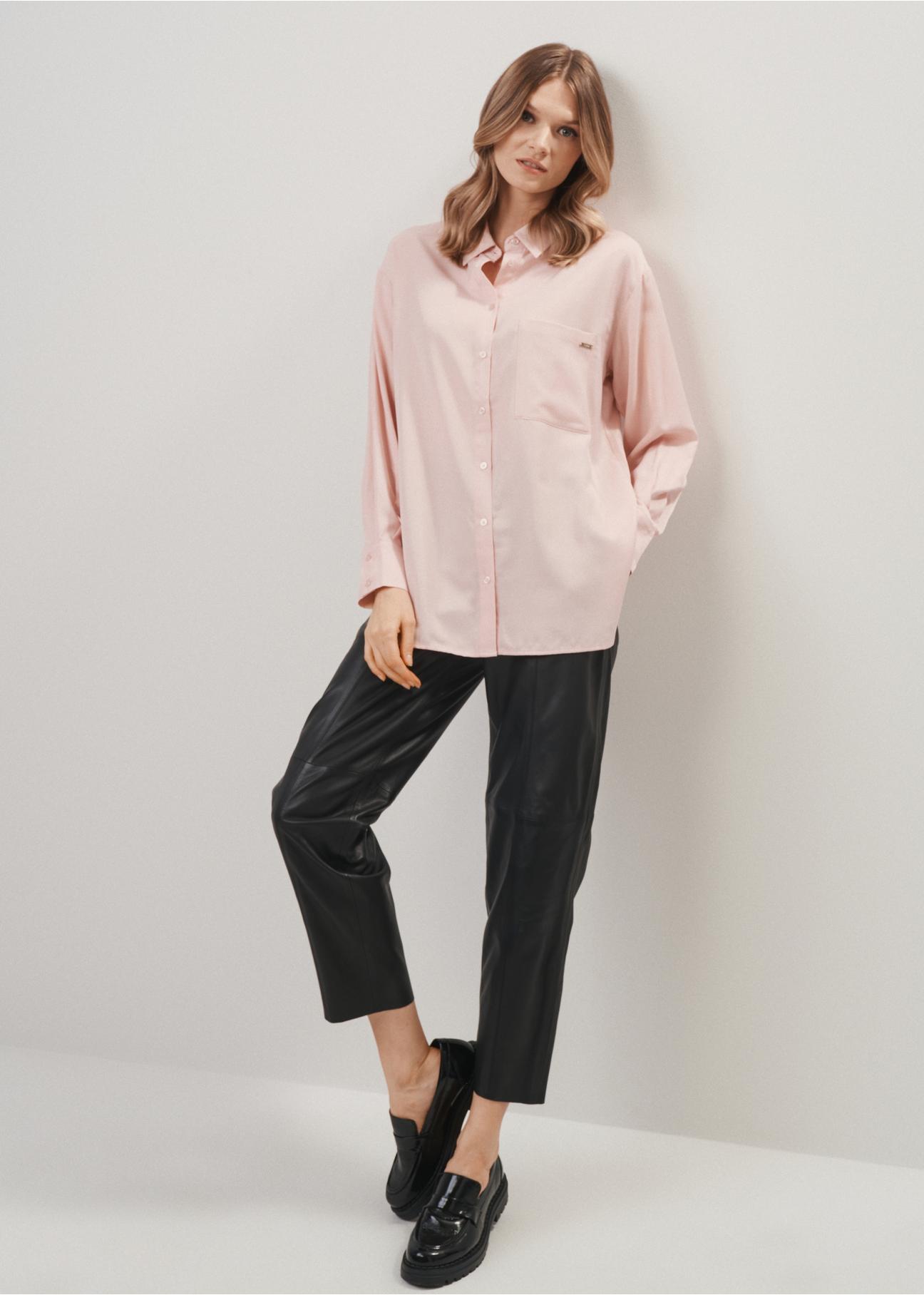 Women's light pink shirt KOSDT-0149-34(Z23)-01