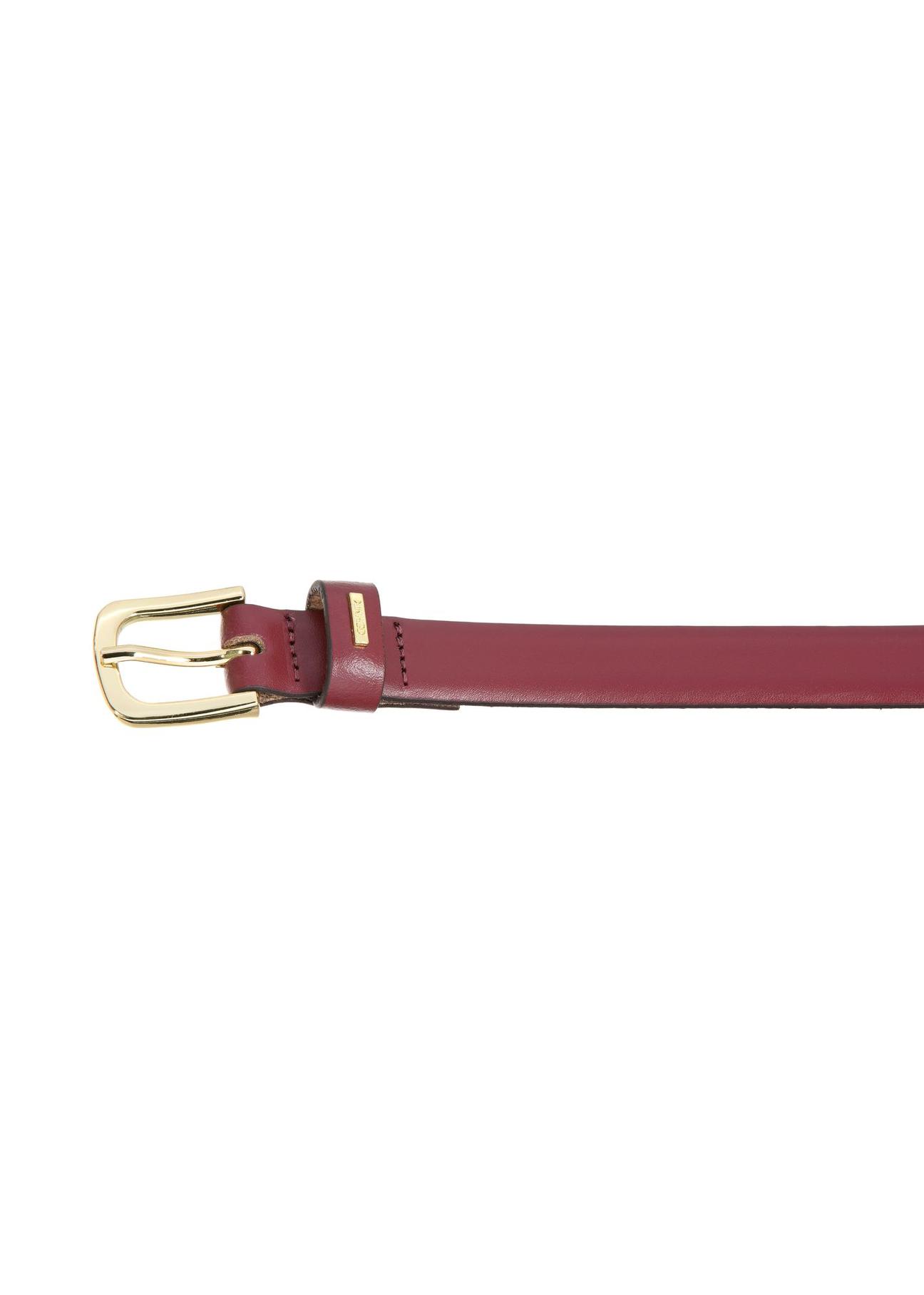 Burgundy leather women's belt PASDS-0300-49(W24)-03