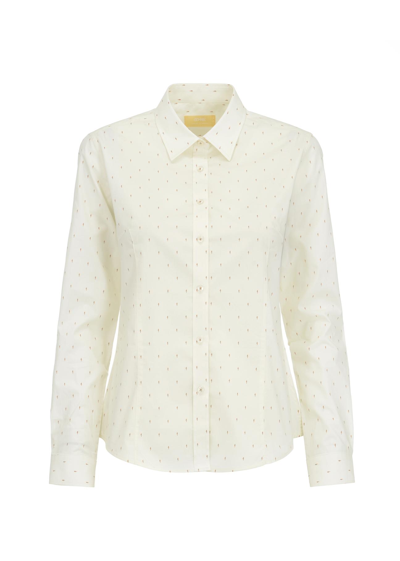 Cream women's shirt with fine oriole KOSDT-0137-12(Z22)-04