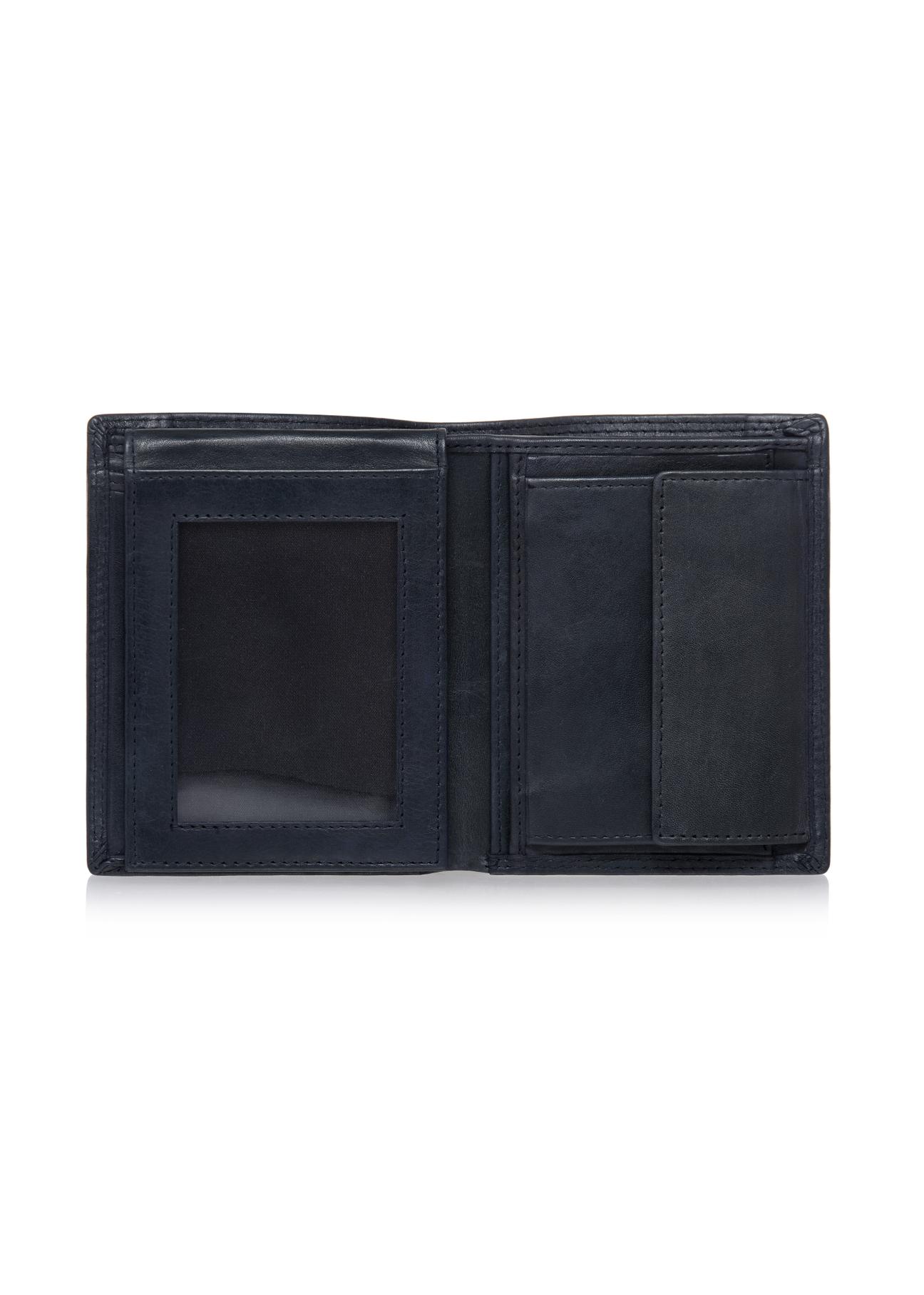 Men's navy blue leather wallet PORMS-0464A-69(W23)-02