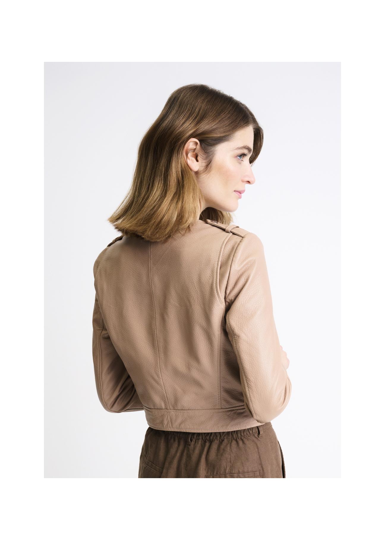 Beige leather women's ramon jacket KURDS-0353-1191(W22)-02