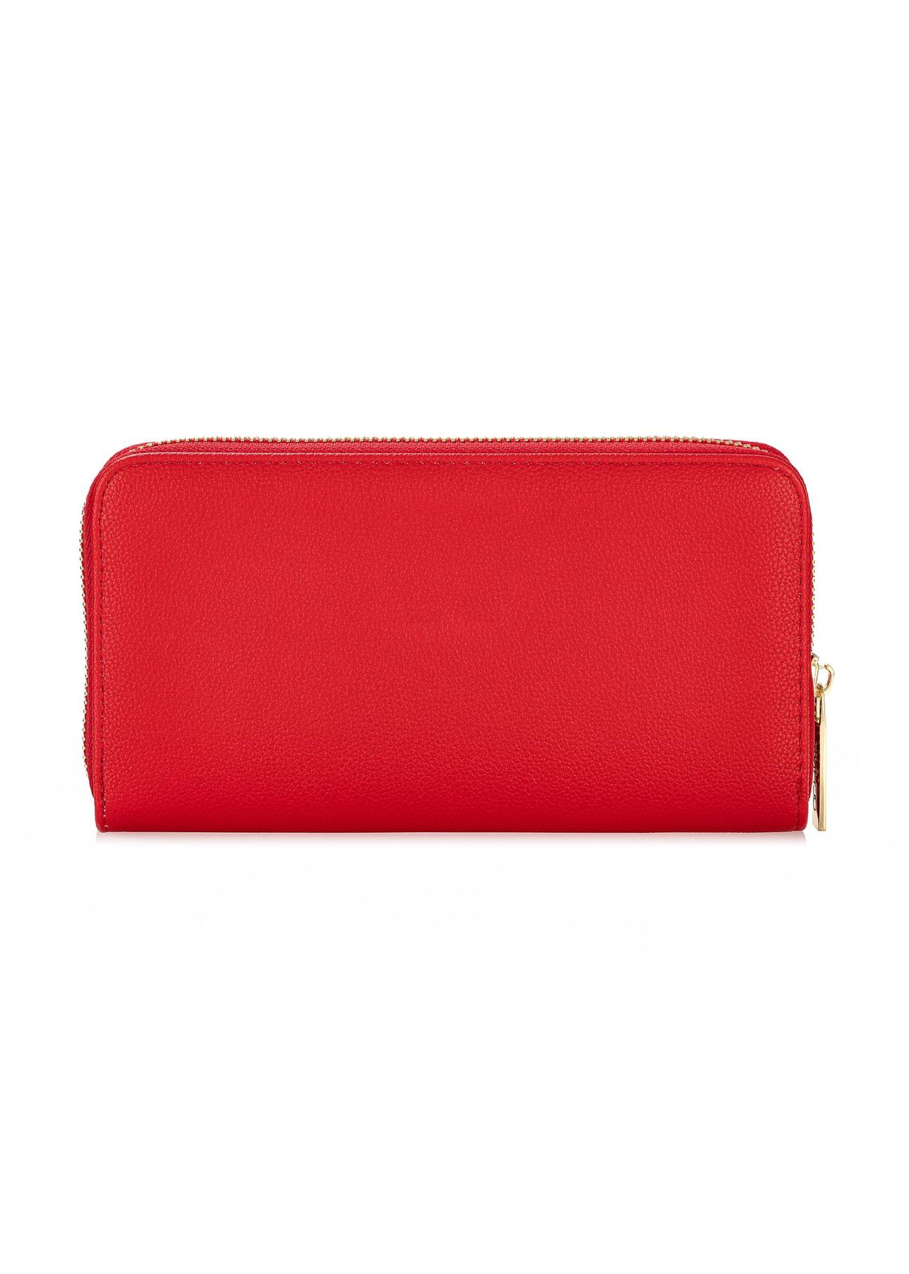 Large red women's wallet with logo POREC-0368-42(W24)-04