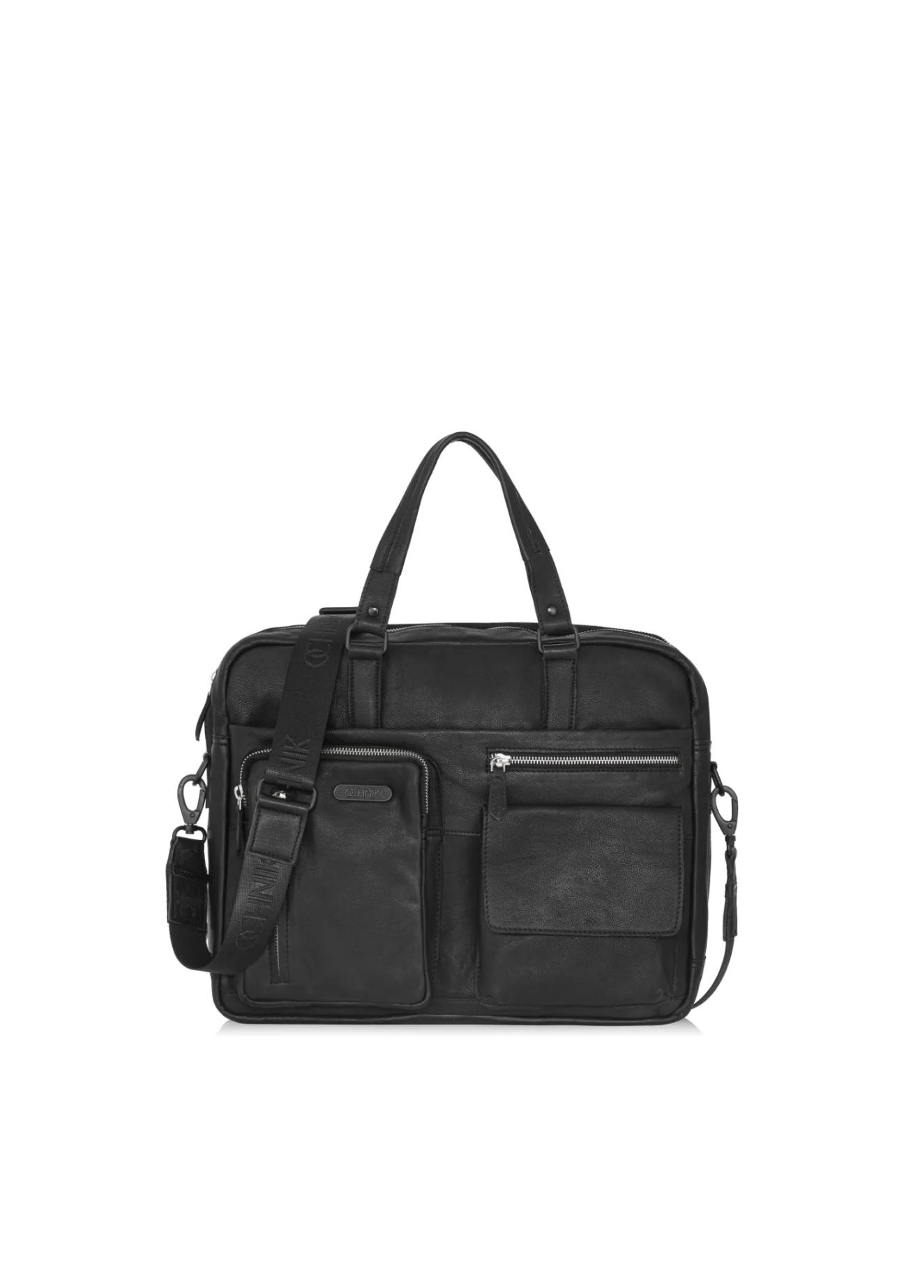 Black leather men's bag TORMS-0047N-99(Z24)-01