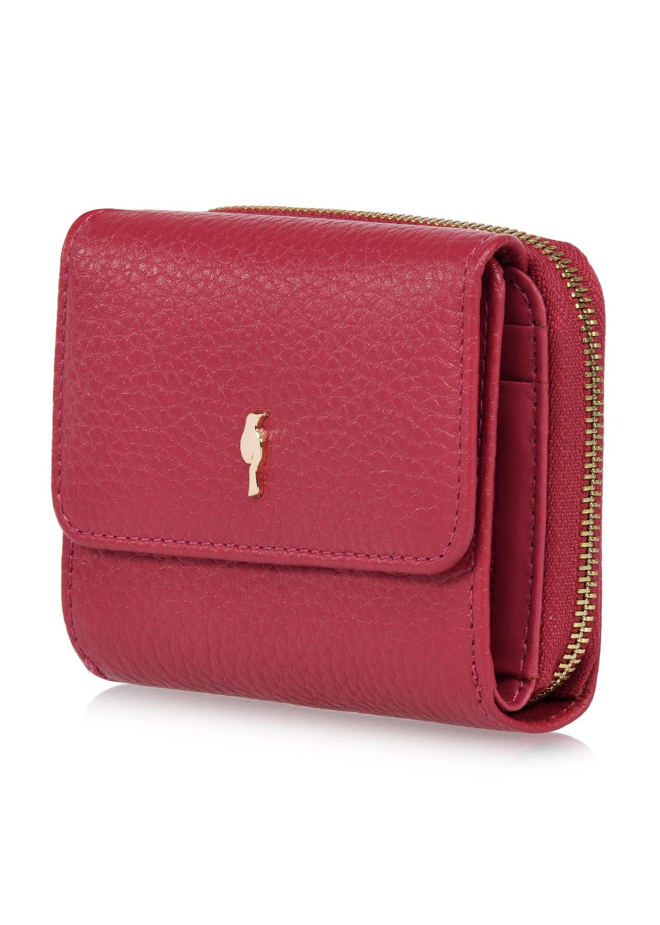 Pink leather women's wallet with RFID protection PORES-0817RFID-34(W24)-03