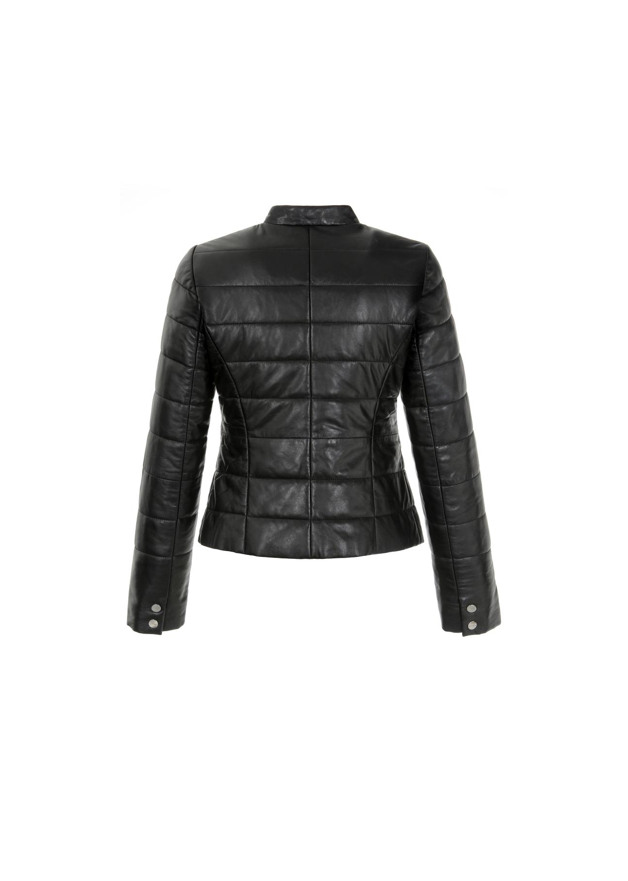 Women's leather jacket in black color KURDS-0311-5339(Z21)-02