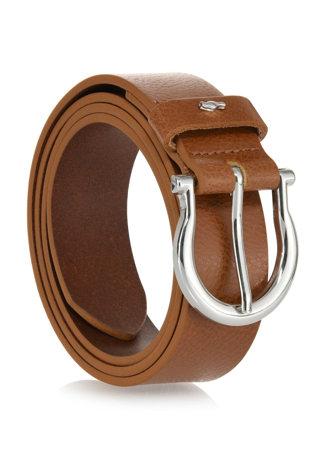 Brown leather women's belt PASDS-0274A-89(W24)-02