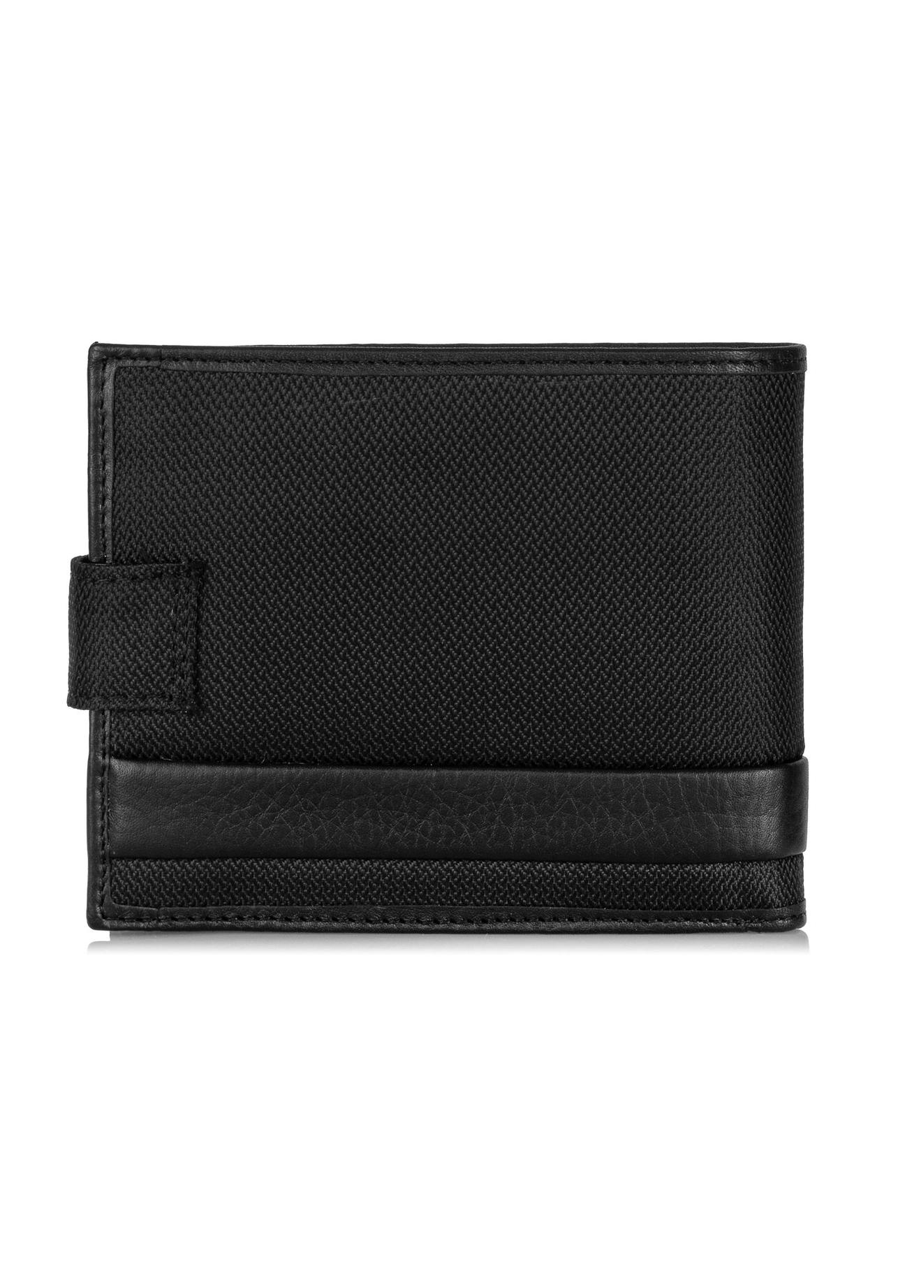 Black foldover clasp wallet for men PORMN-0016-99(Z23)-03