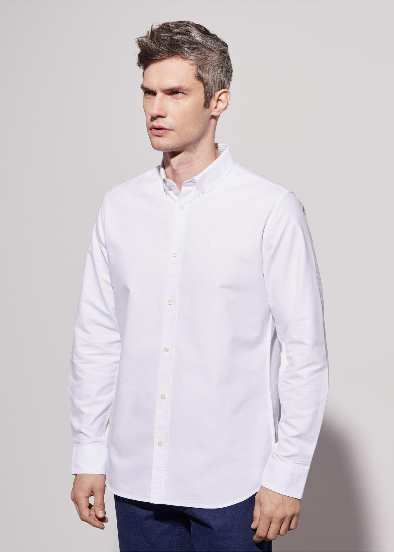 Classic white men's shirt KOSMT-0305-11(W23)-01