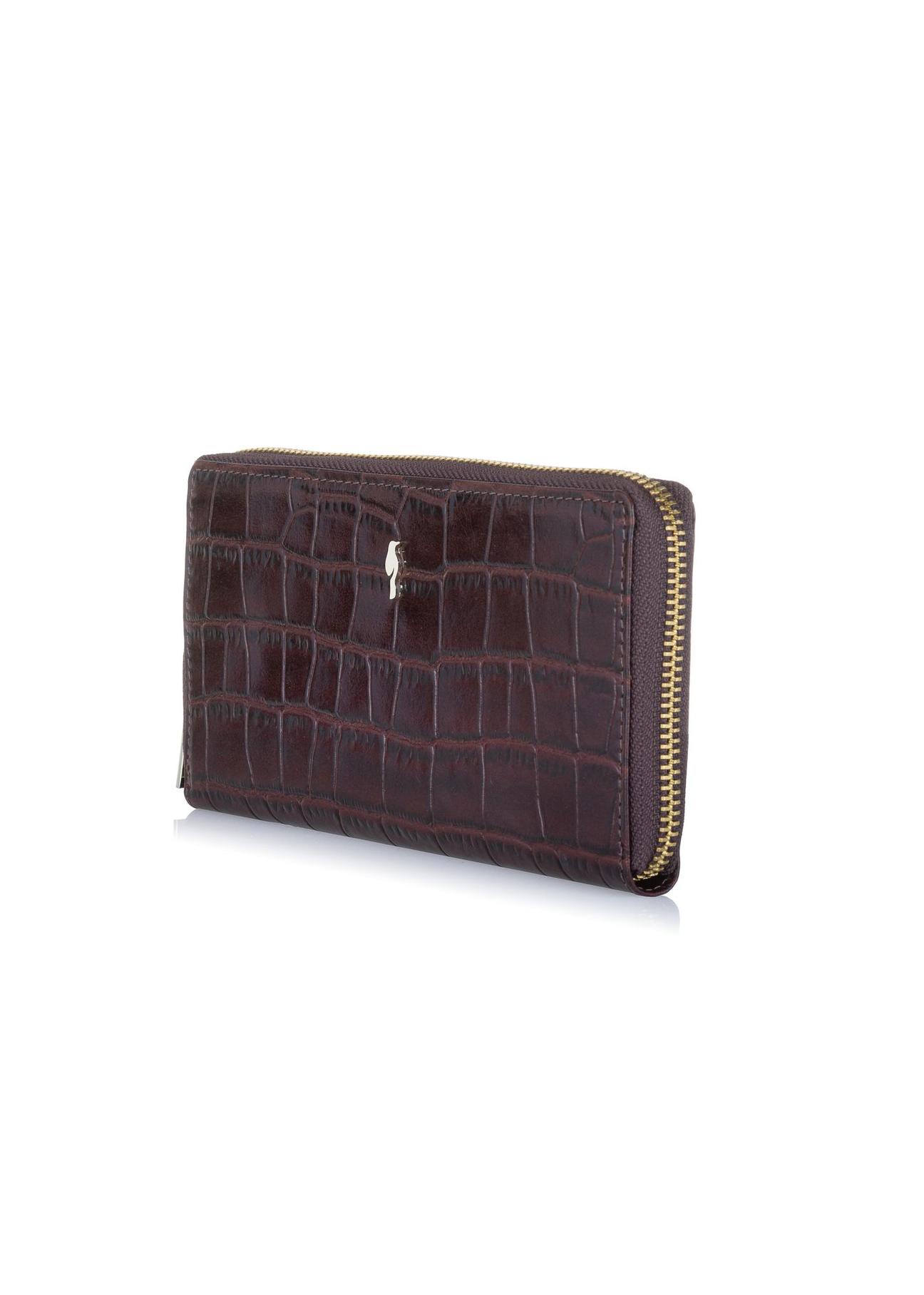 Large brown croco women's wallet PORES-0844-89(W23)-02