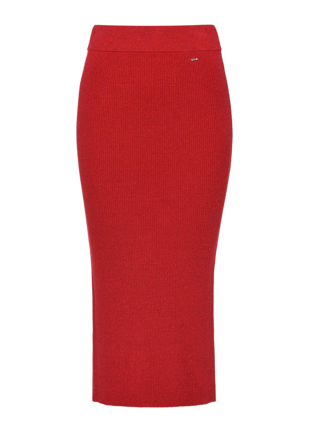 Red fitted midi skirt SPCDT-0095-42(Z24)