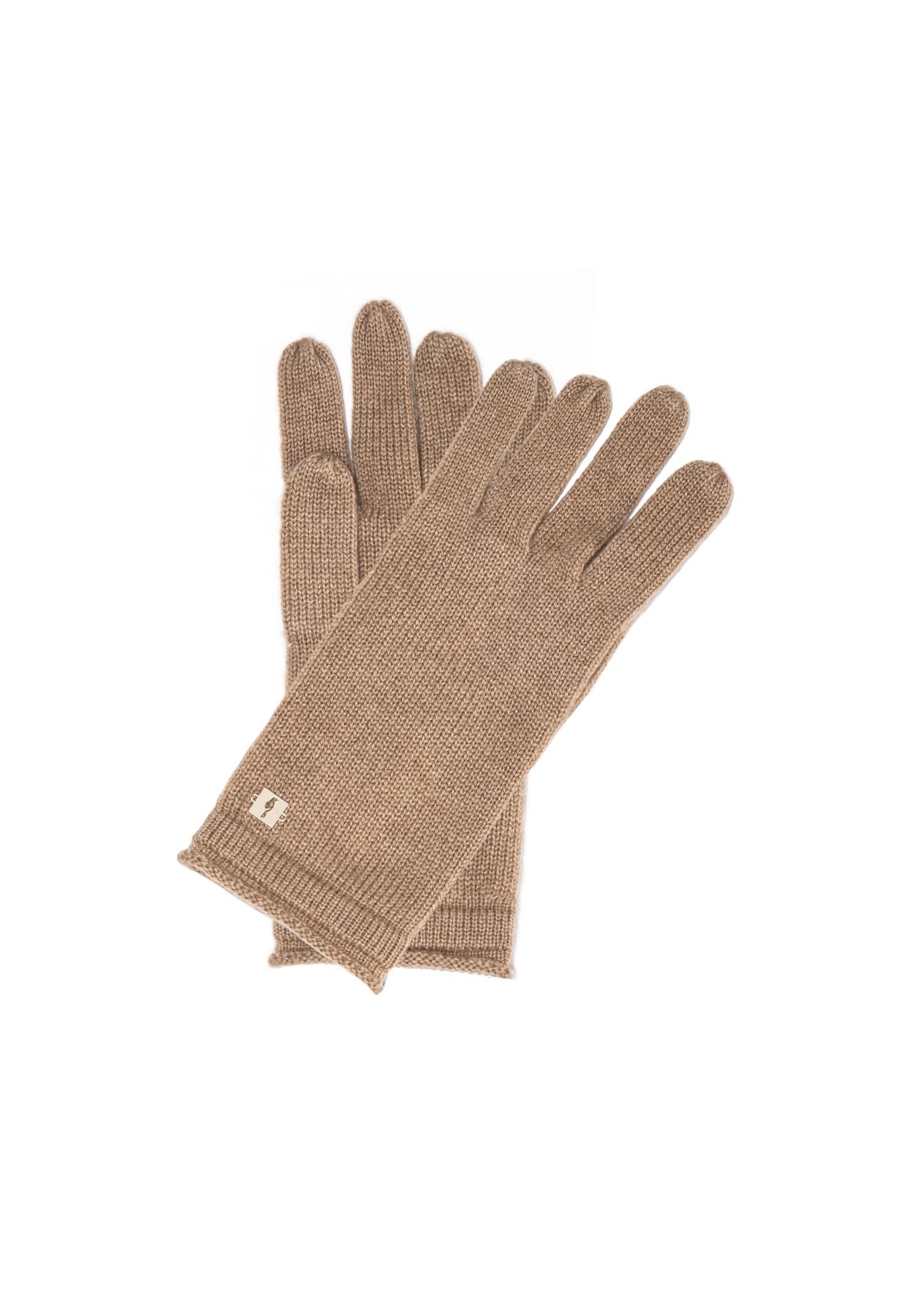 Women's cashmere beige gloves REKDT-0020-81(Z24)-01