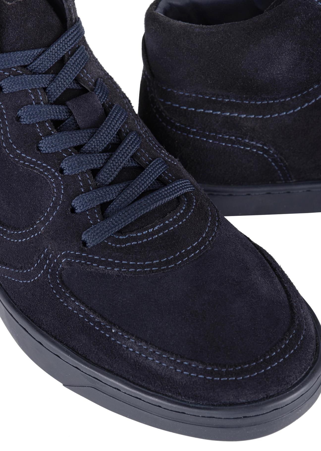 Men's navy blue leather sneakers BUTYM-0446-69(Z23)-06