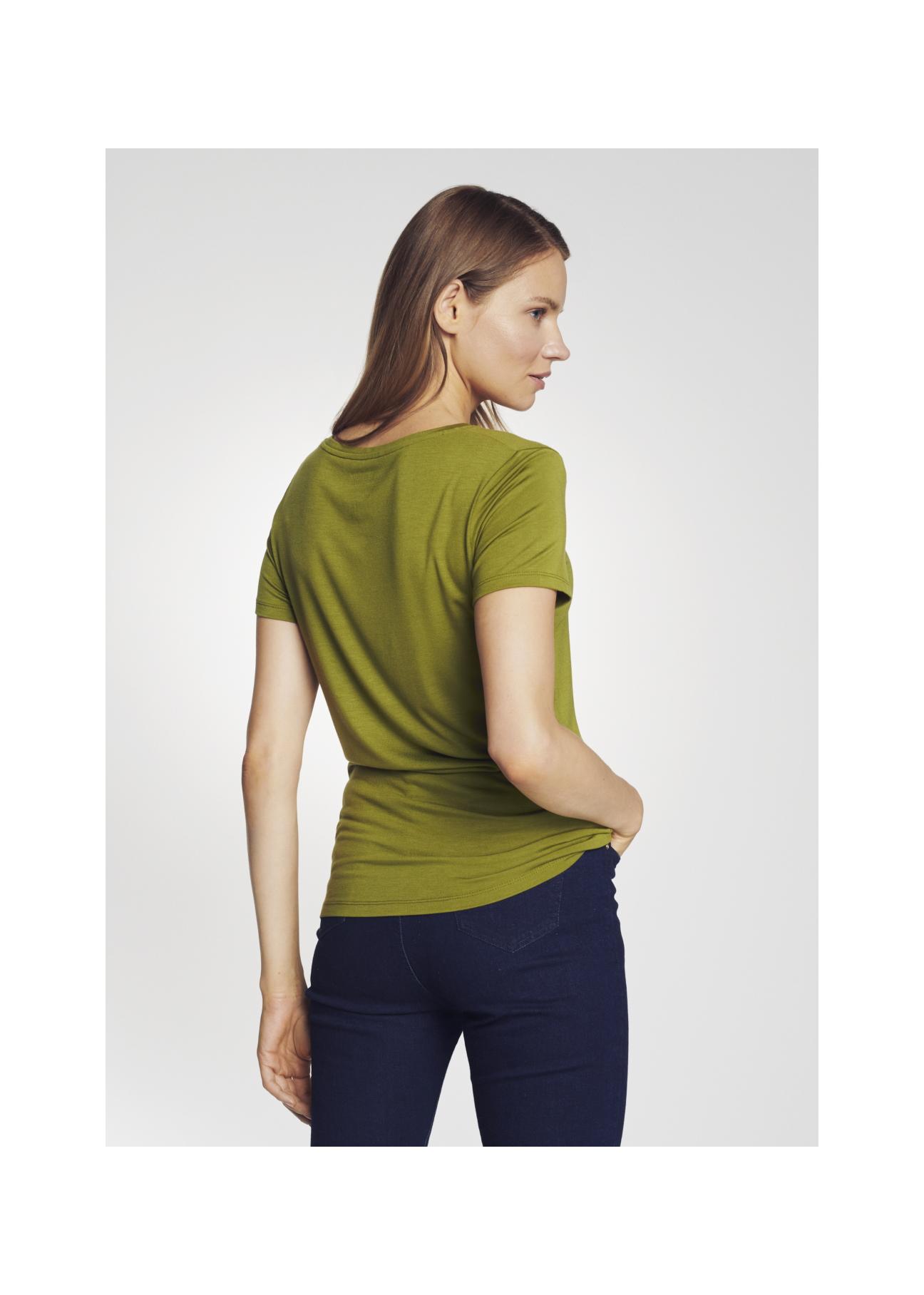 Women's khaki t-shirt with oriole TSHDT-0078-55(Z21)-04