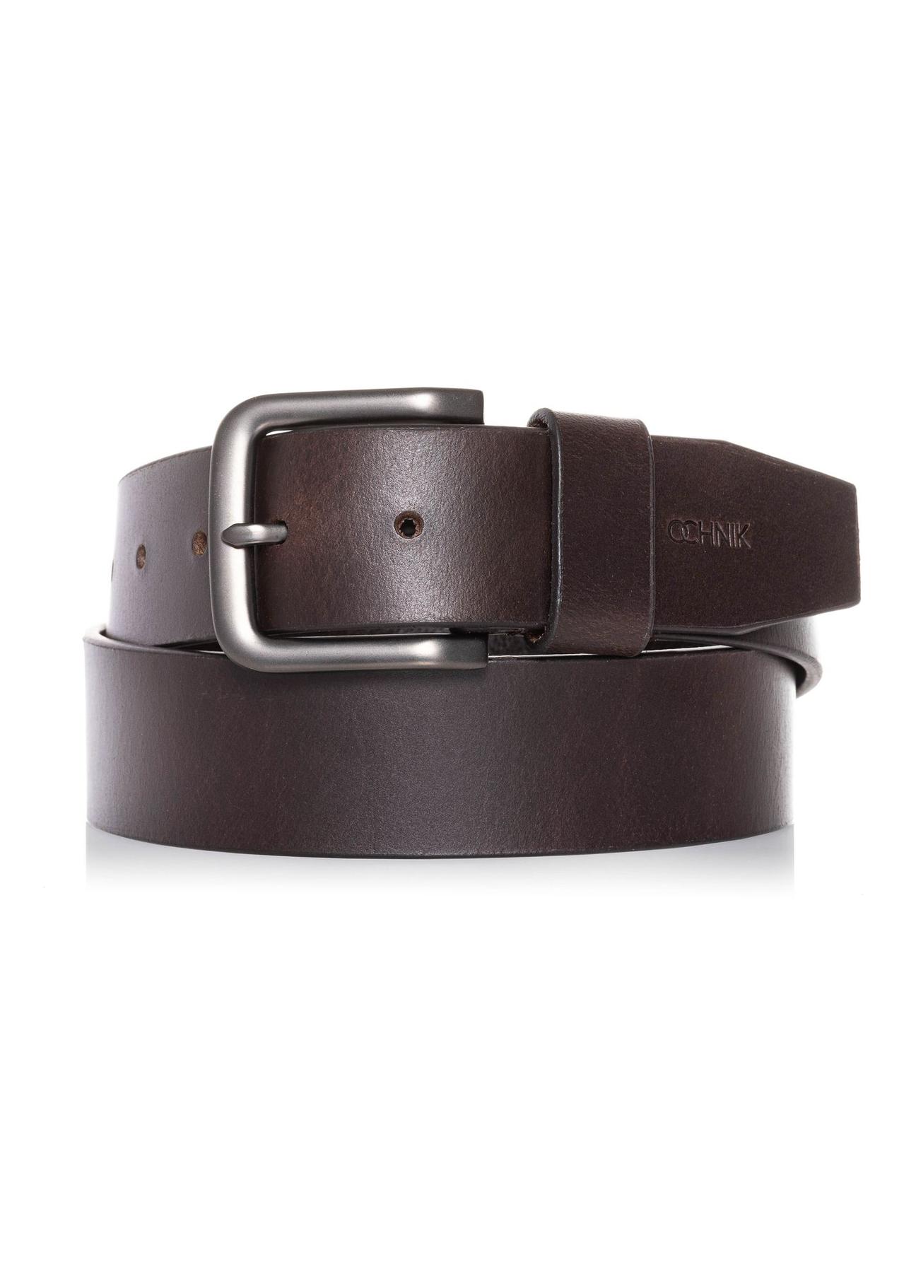 Brown men's belt made of genuine leather PASMS-0260-89(Z24)-01