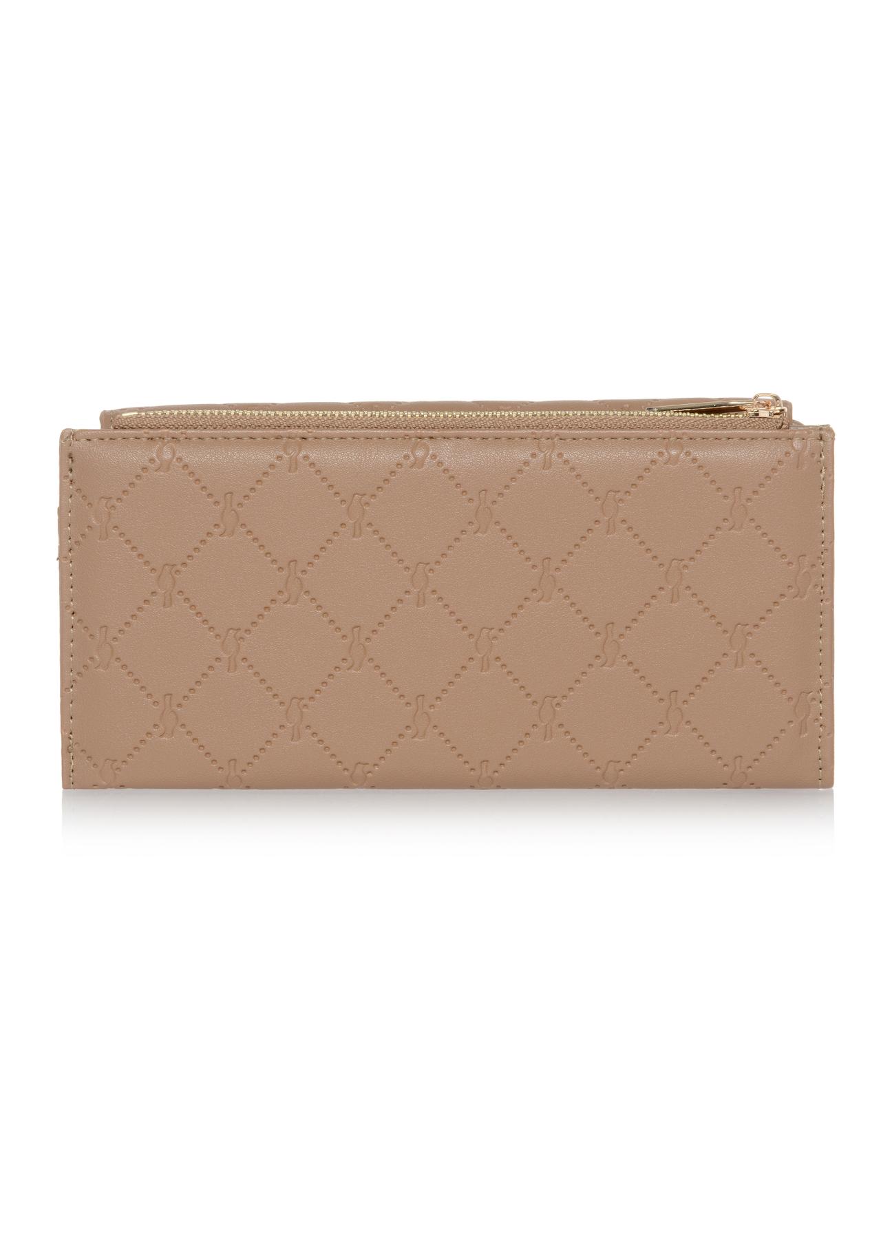 Large beige ladies wallet with embossing POREC-0347-81(Z24)-02