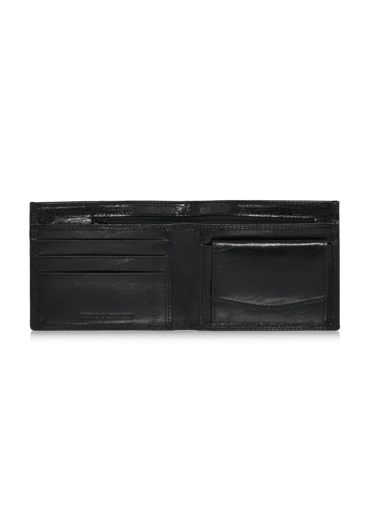 Black leather unbuttoned men's wallet PORMS-0555-99(W24)-04