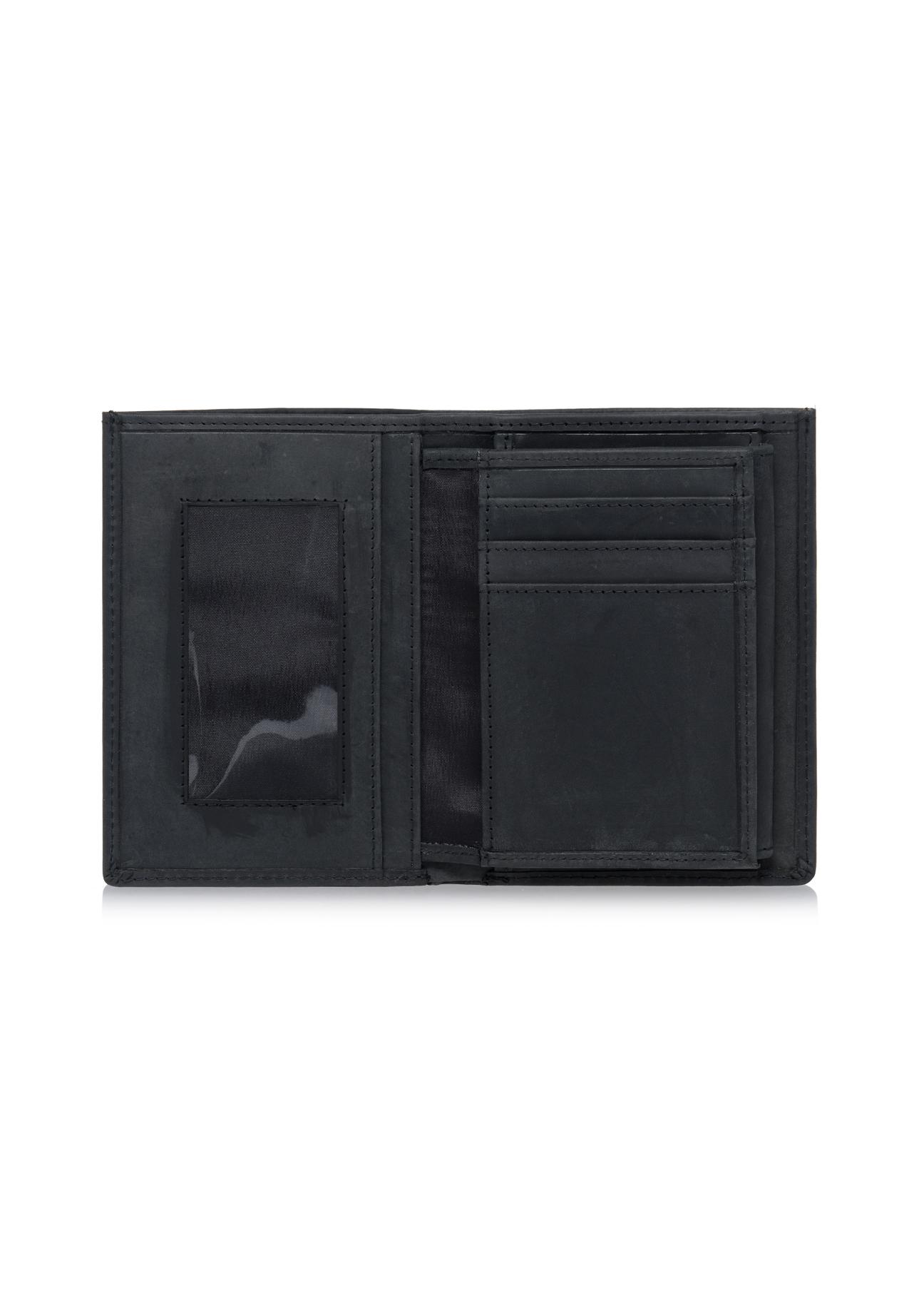 Men's leather wallet black PORMS-0545-99(W23)-03