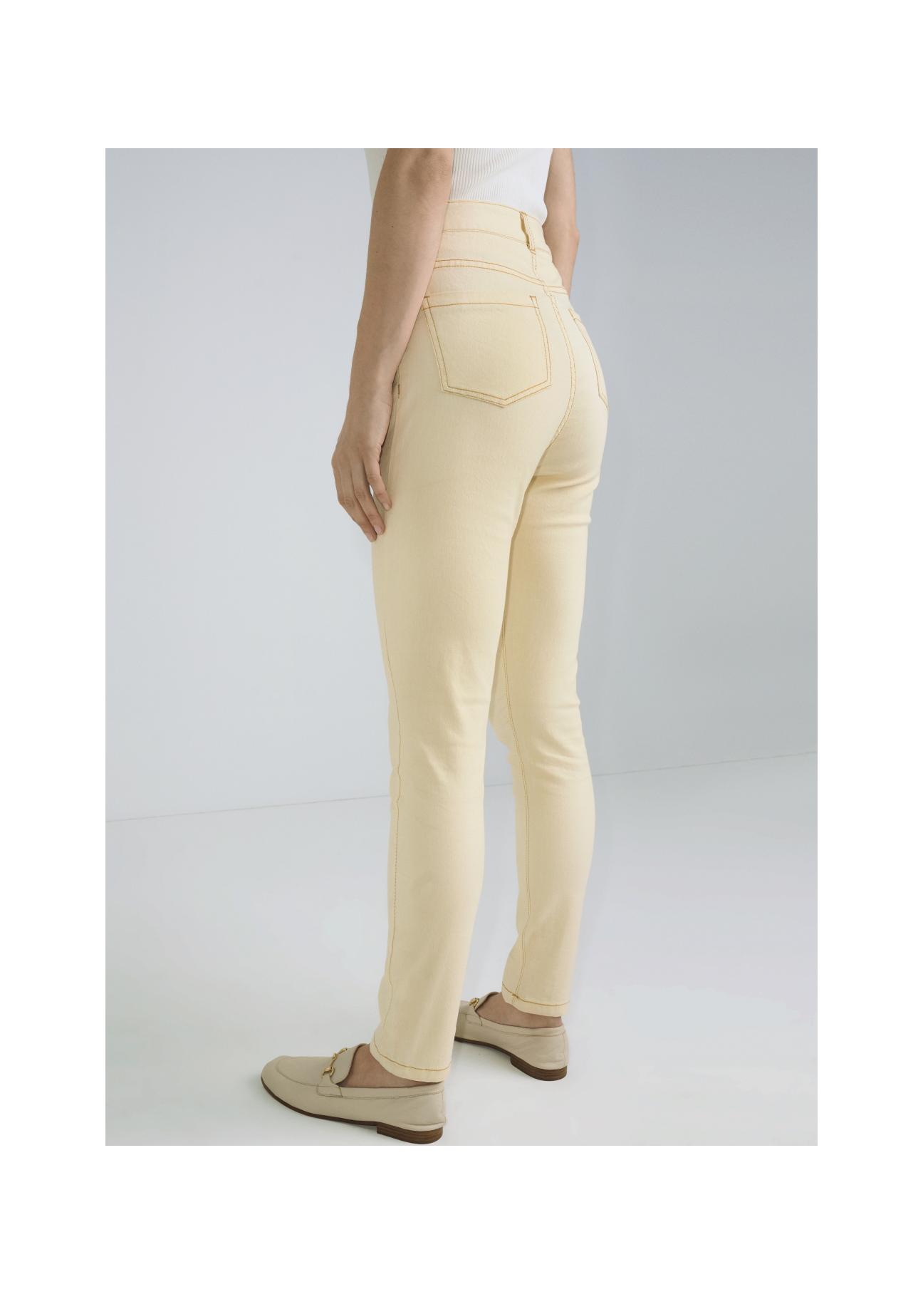 Cream denim pants for women JEADT-0005-11(W22)-03