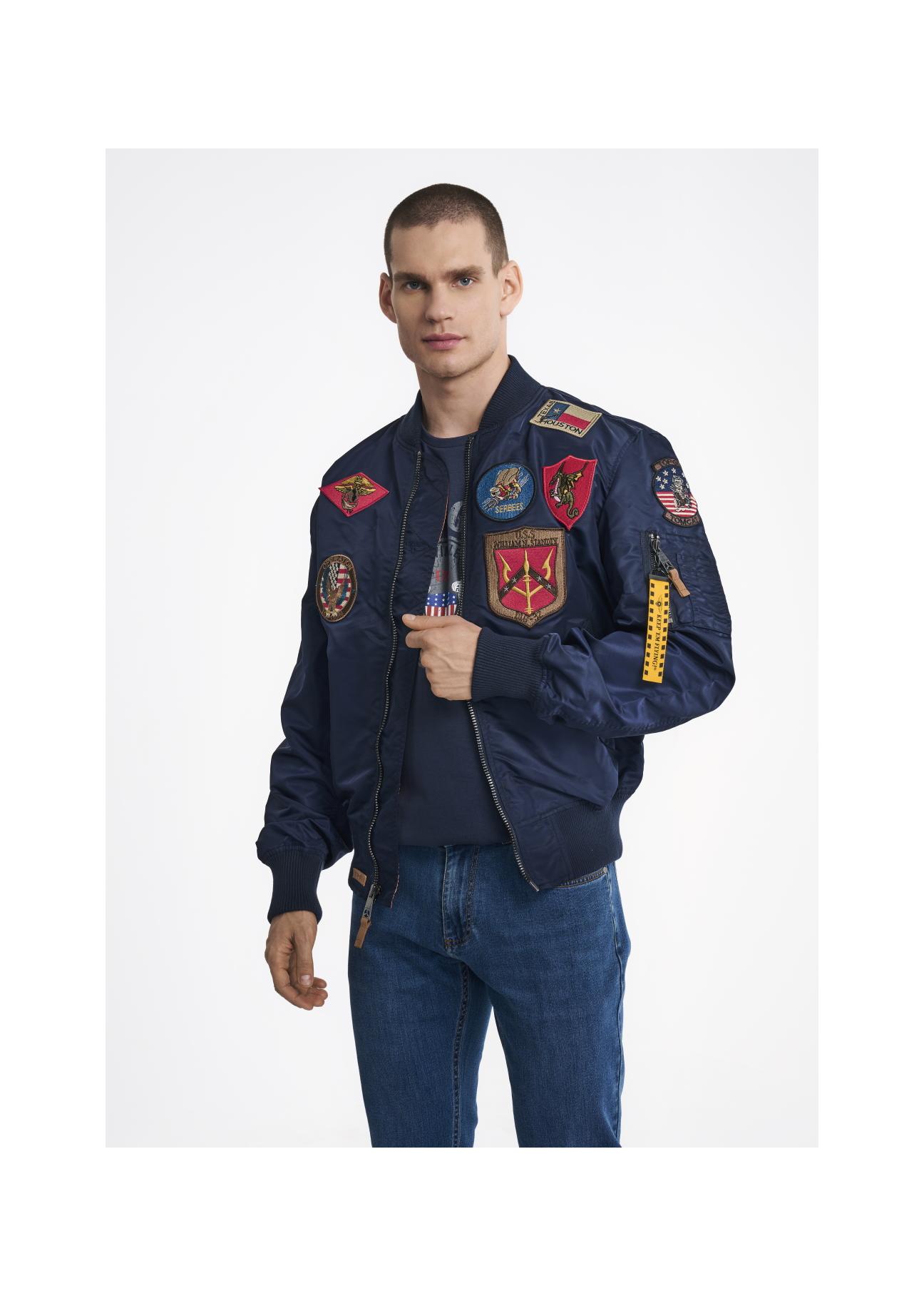 Navy blue men's jacket Top Gun KURMT-0279-69(W24)-07