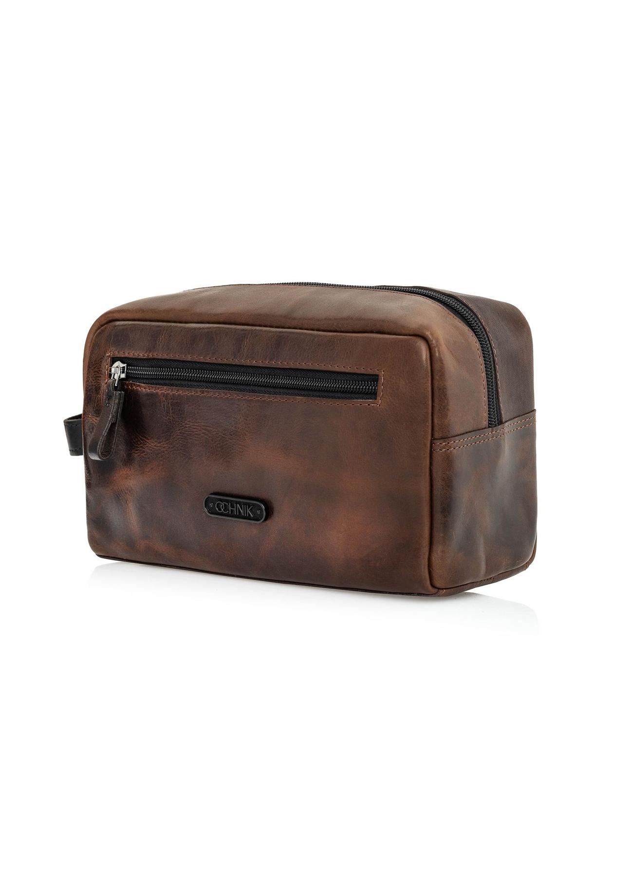 Brown leather men's cosmetic bag TORMS-0106B-79(Z24)-02