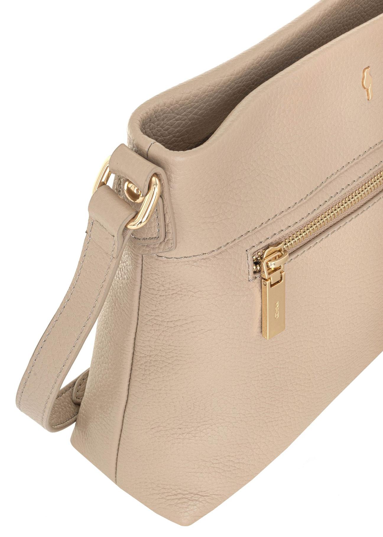 Leather beige women's shoulder bag TORES-0896B-81(Z24)-06