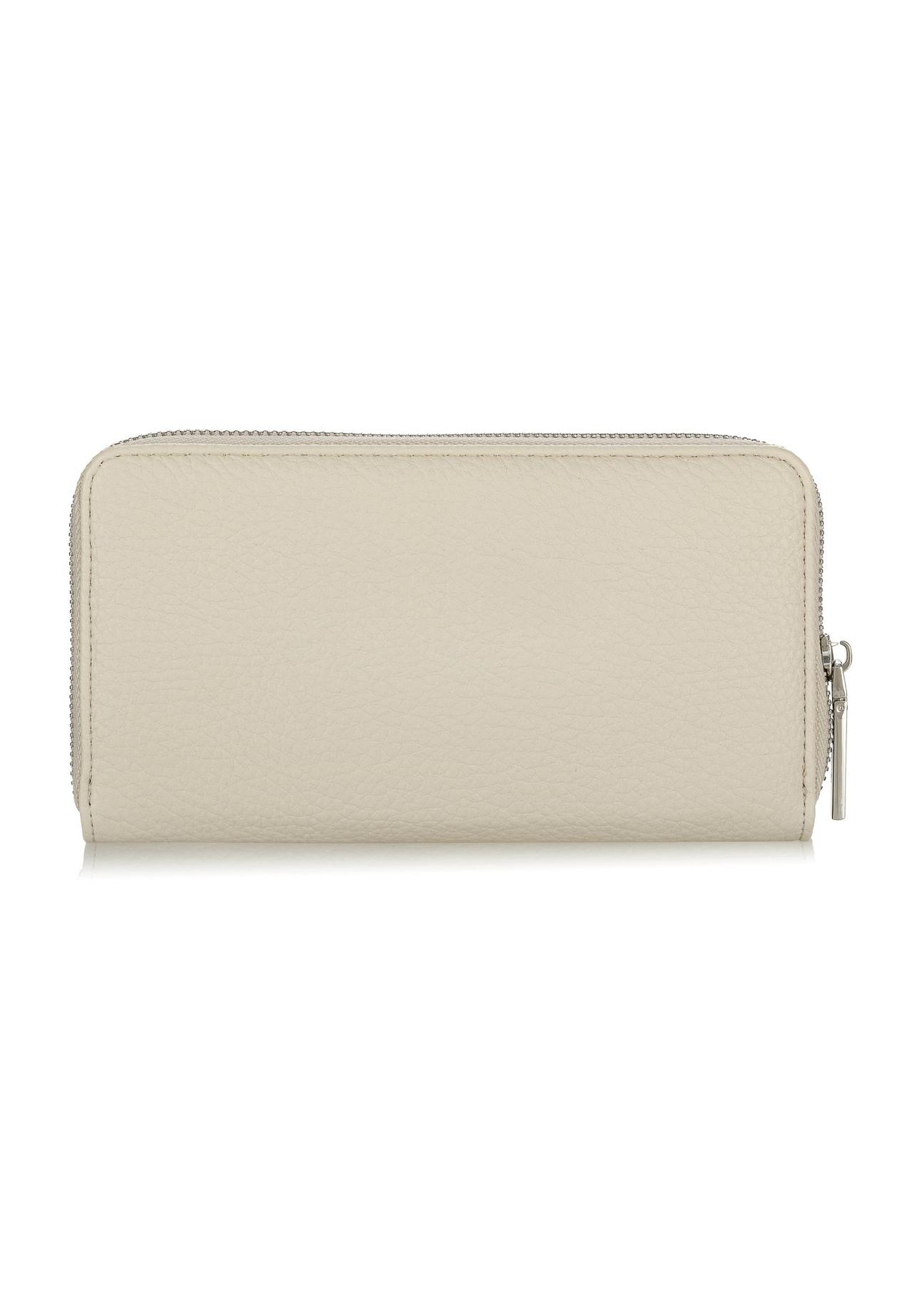 Large cream ladies wallet with logo POREC-0377-12(W24)-04