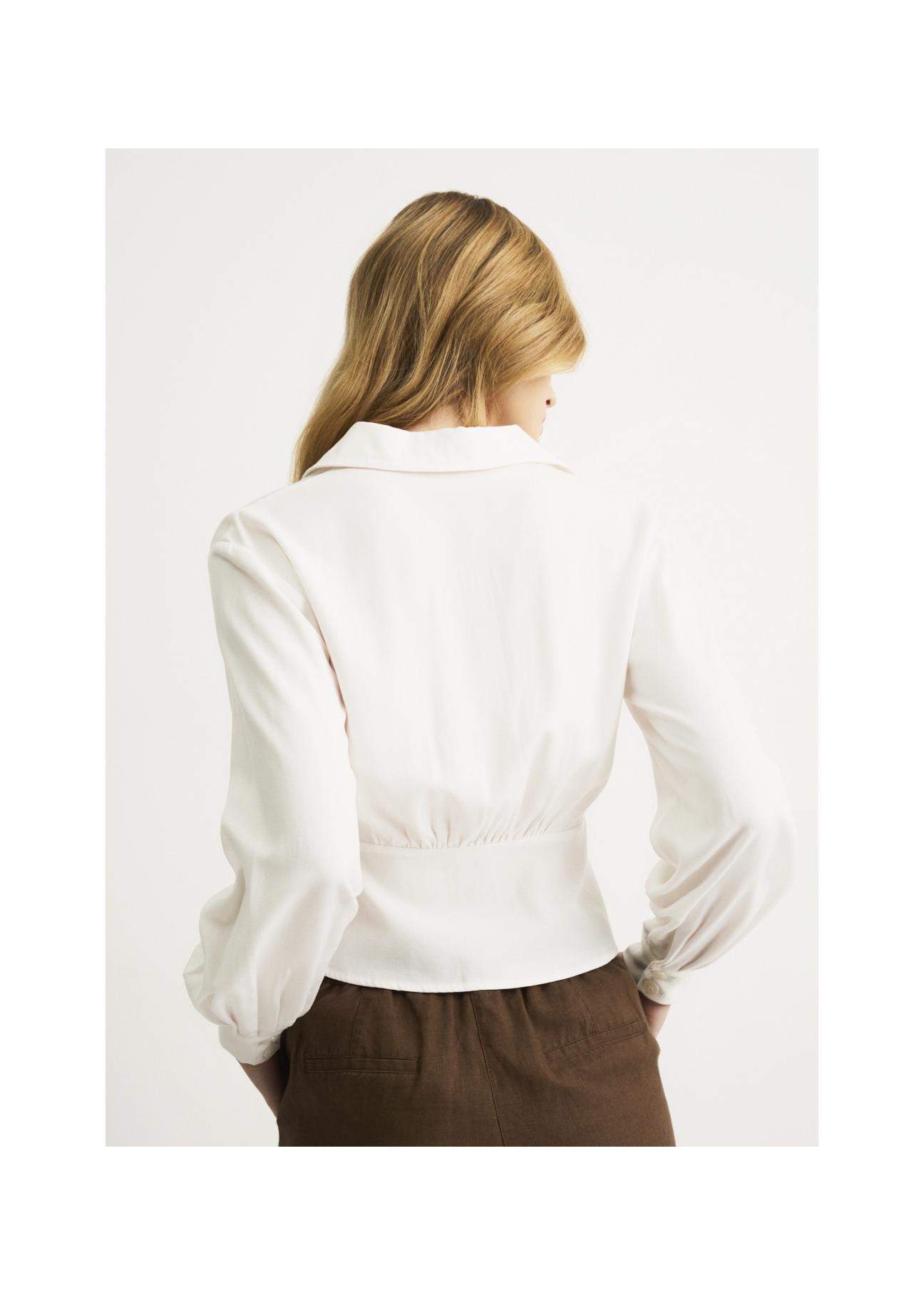 White women's blouse with basque BLUDT-0139-11(W22)-05