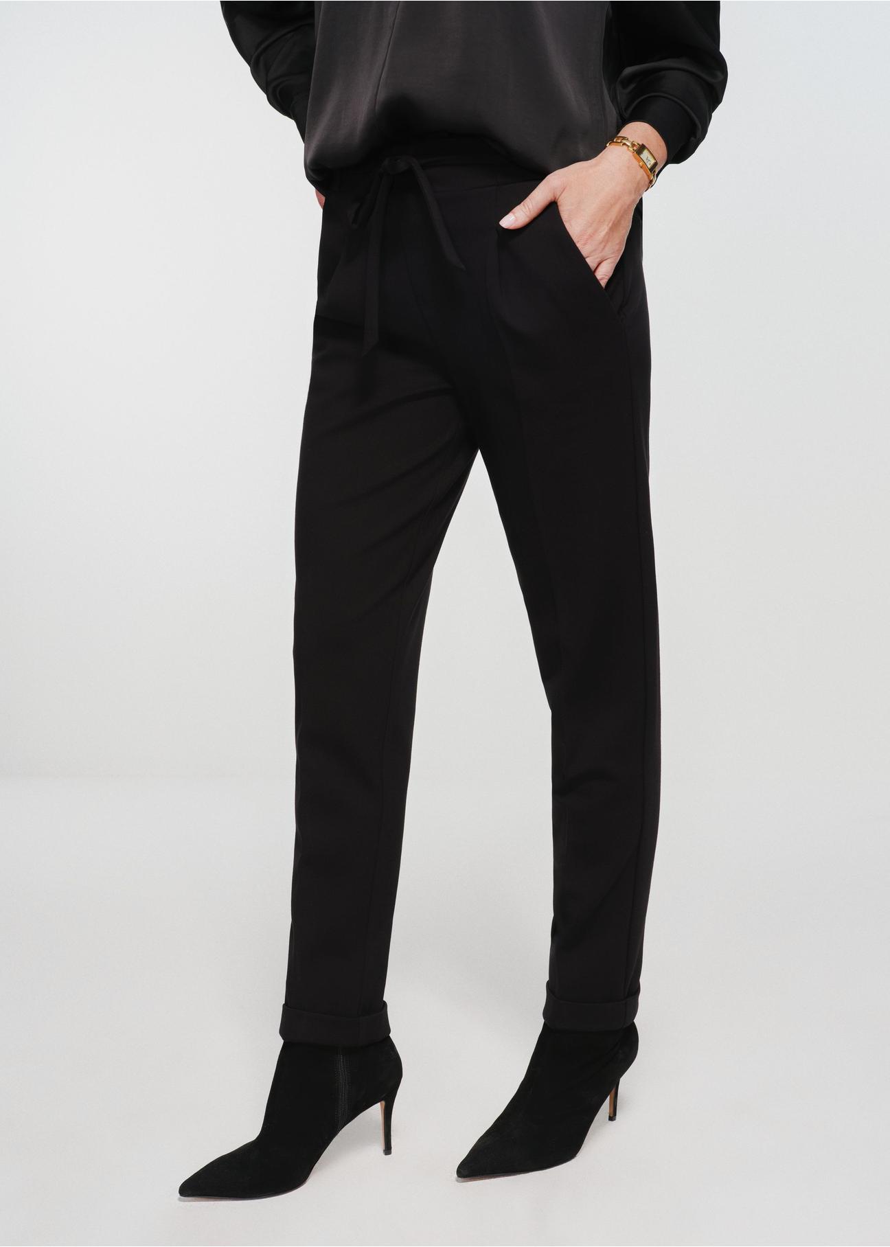 Black women's crease trousers SPODT-0098-99(Z24)-01