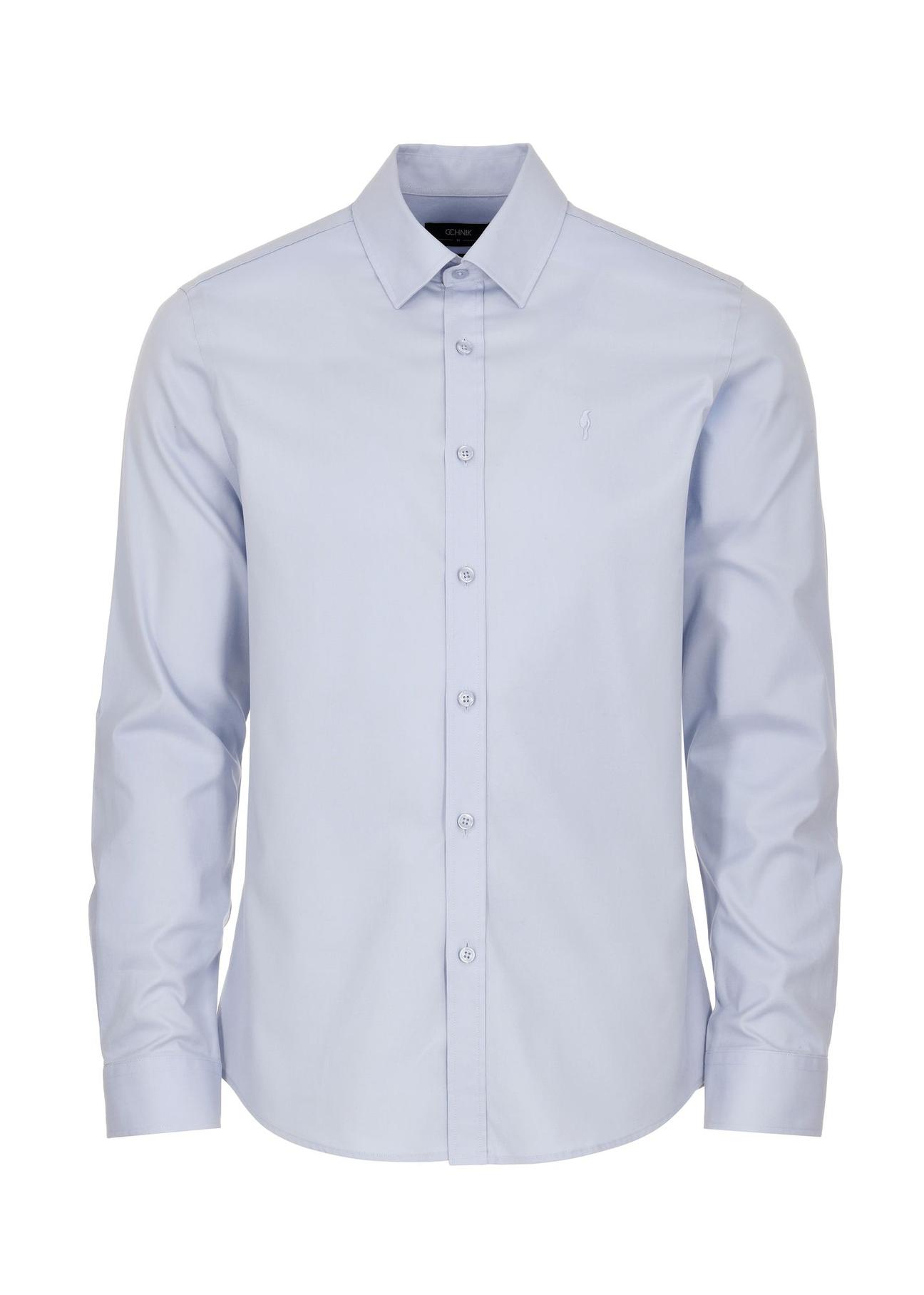 Blue elegant men's shirt KOSMT-0322-62(Z24)-05