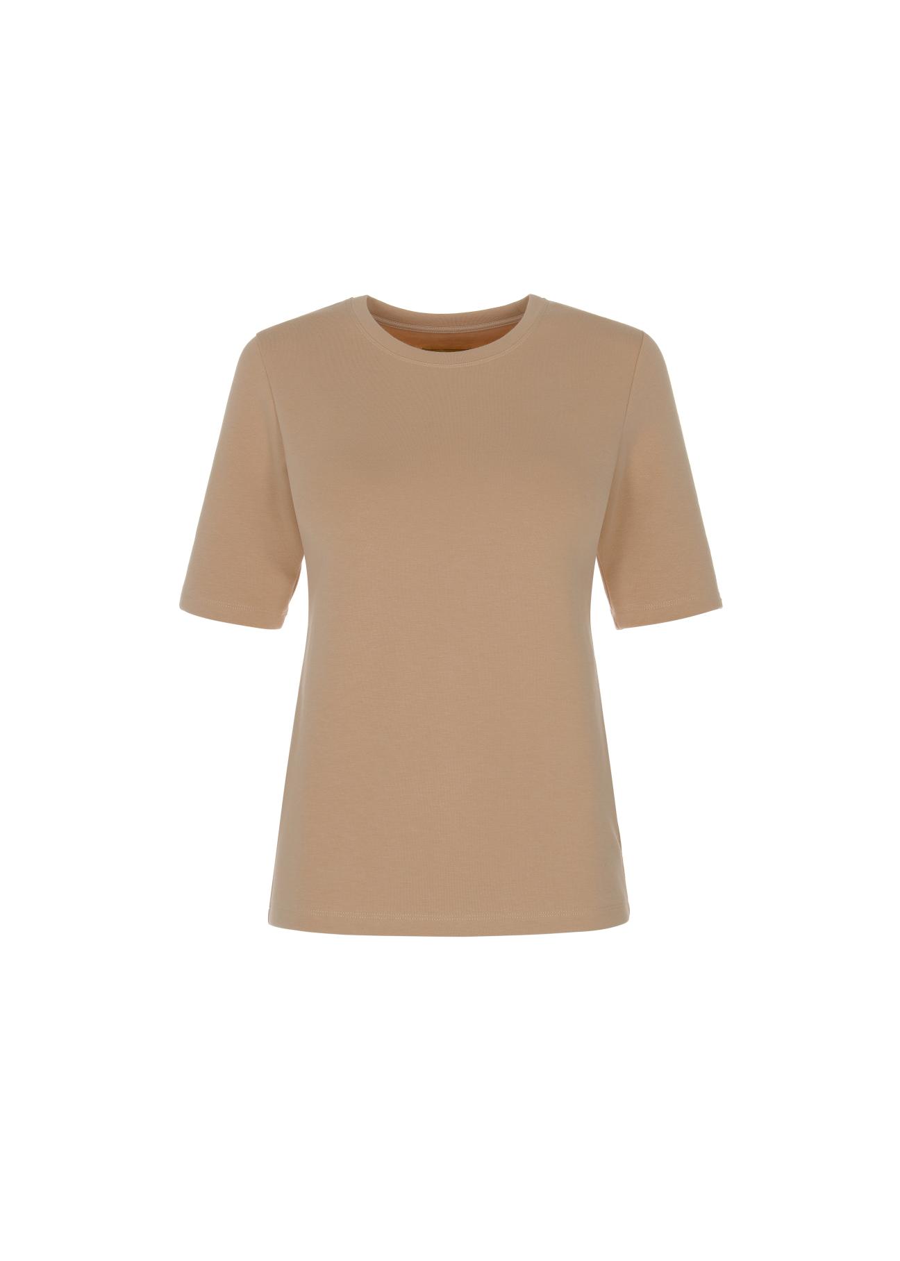 Women's beige basic blouse BLUDT-0147-81(W22)-04