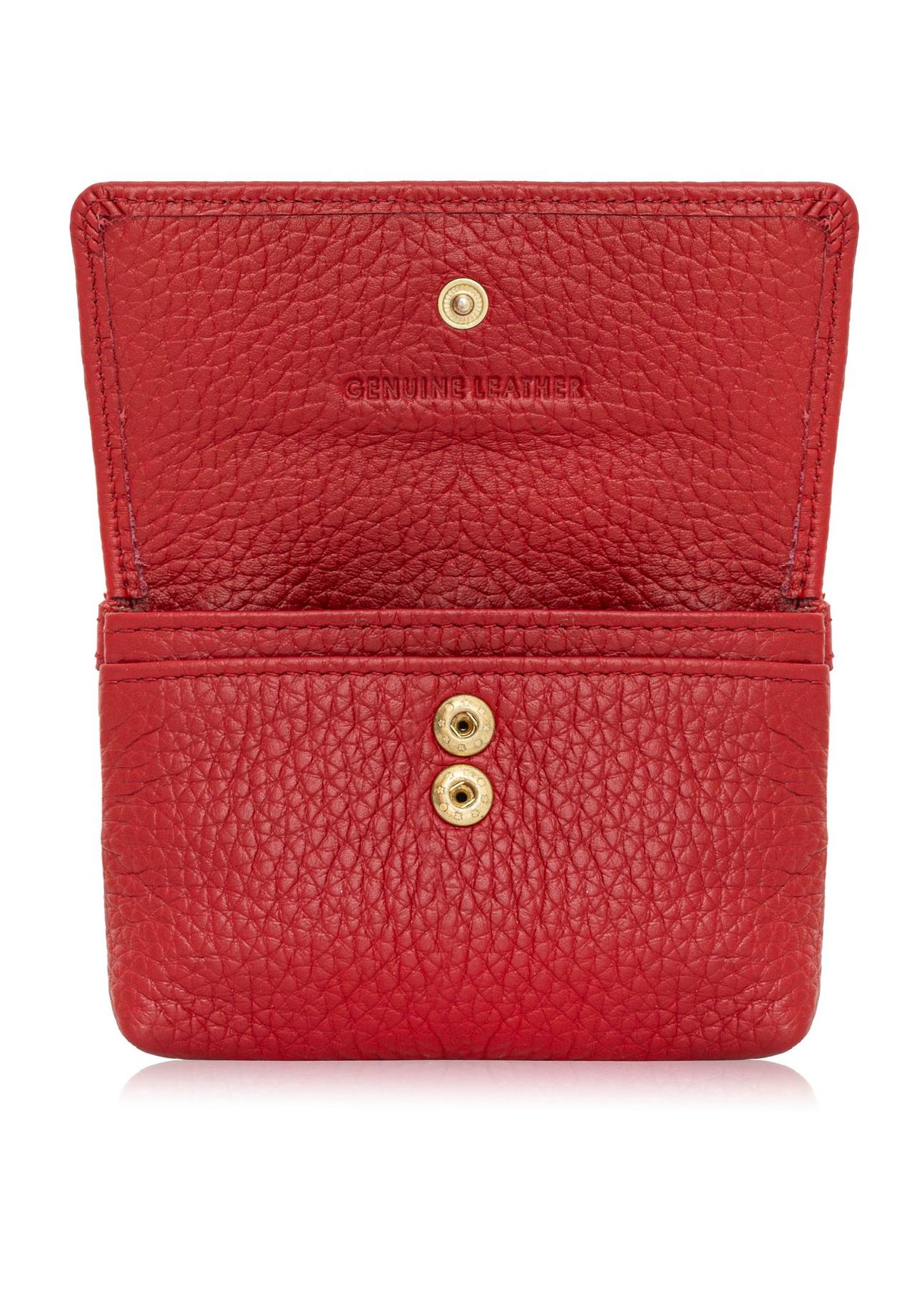 Red small leather women's wallet PORES-0895E-41(Z24)-05