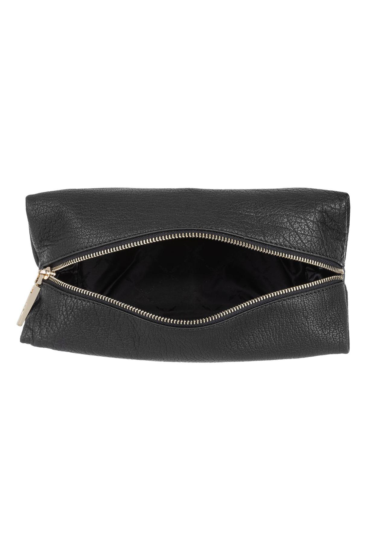 Women's black leather cosmetic bag PORES-0857-99(W23)-05