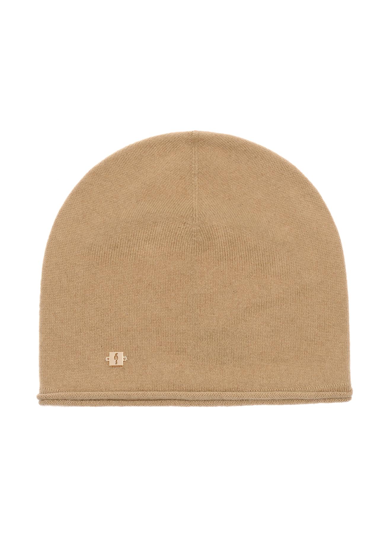 Beige classic women's cap CZADT-0043-81(Z24)-02