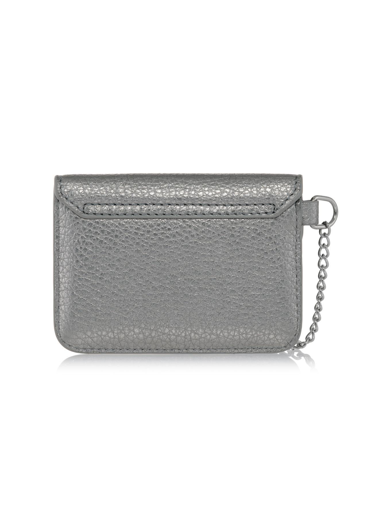 Silver leather card case PORES-0854-92(W23)-02