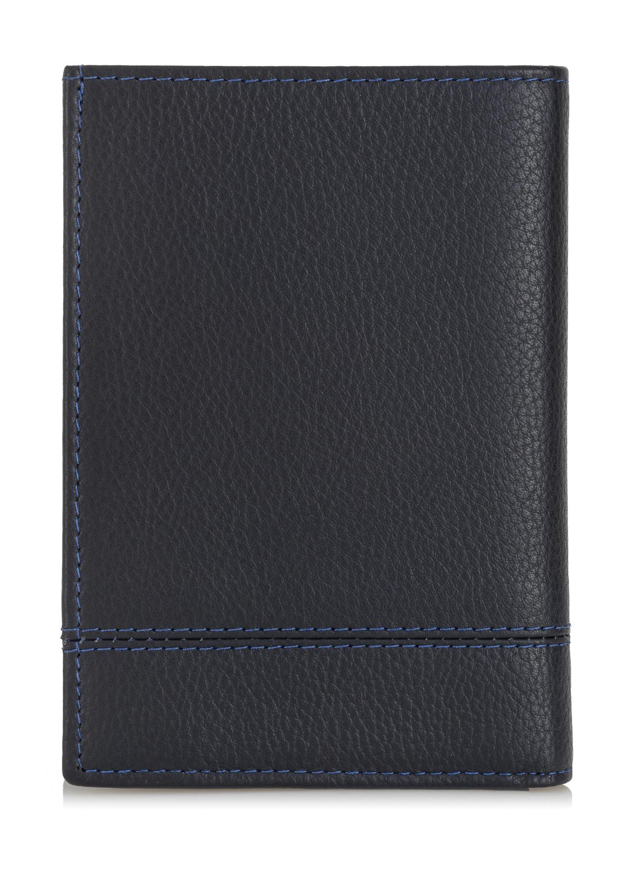 Men's leather wallet with stitching PORMS-0022-69(Z23)-02