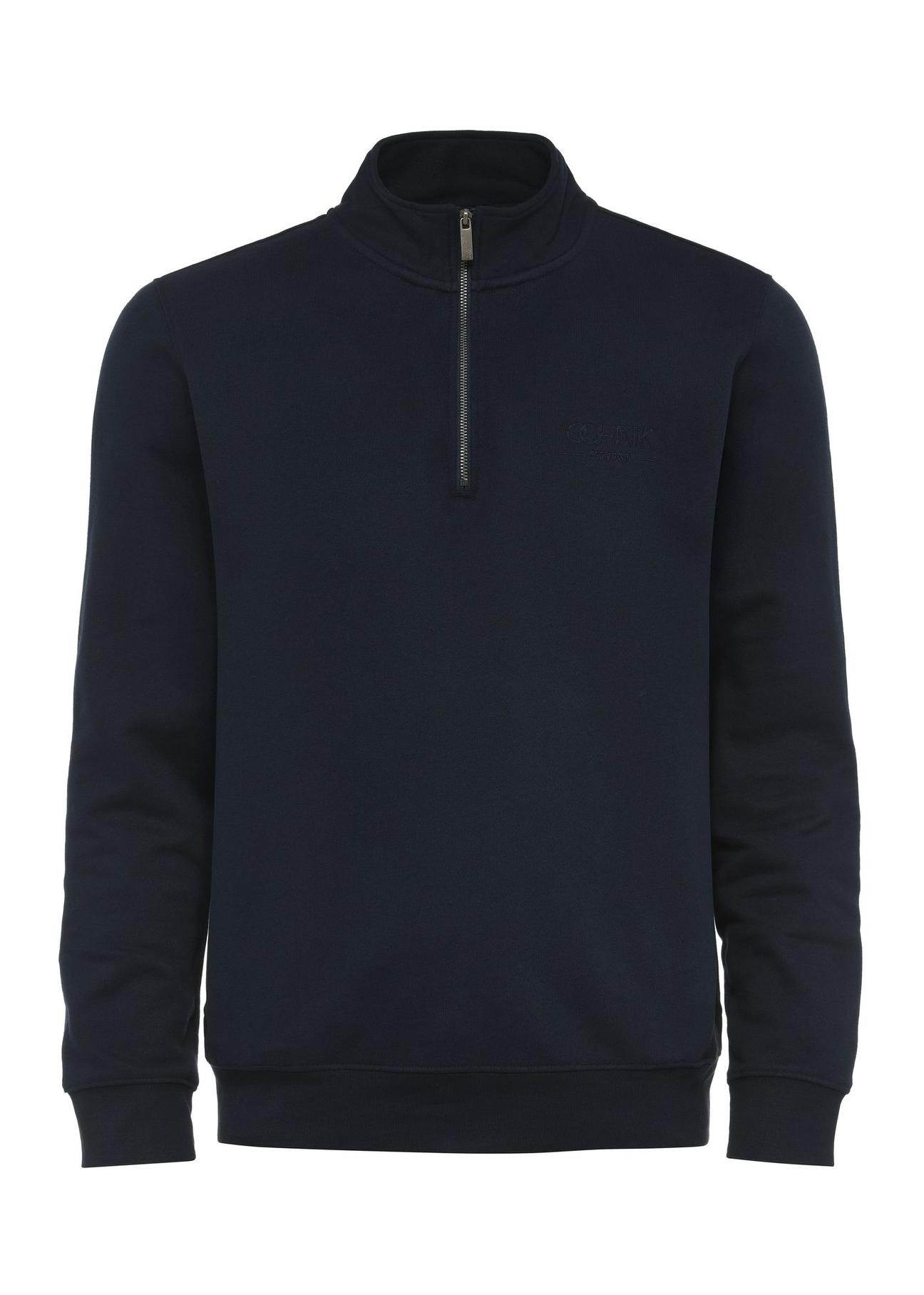 Navy blue men's sweatshirt without hood BLZMT-0067-69(Z24)-04