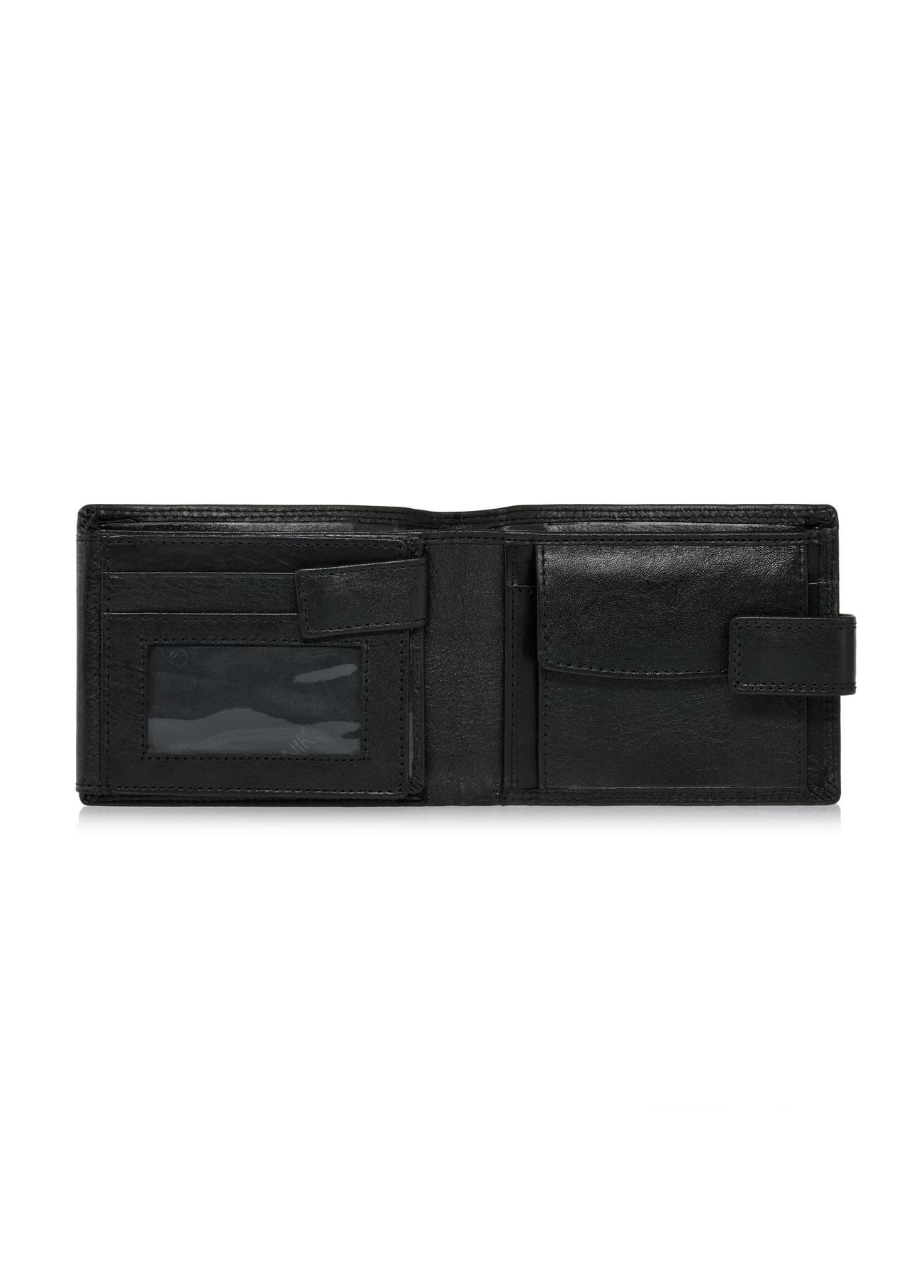 Men's black leather clasp wallet PORMS-0606-99(W24)-04