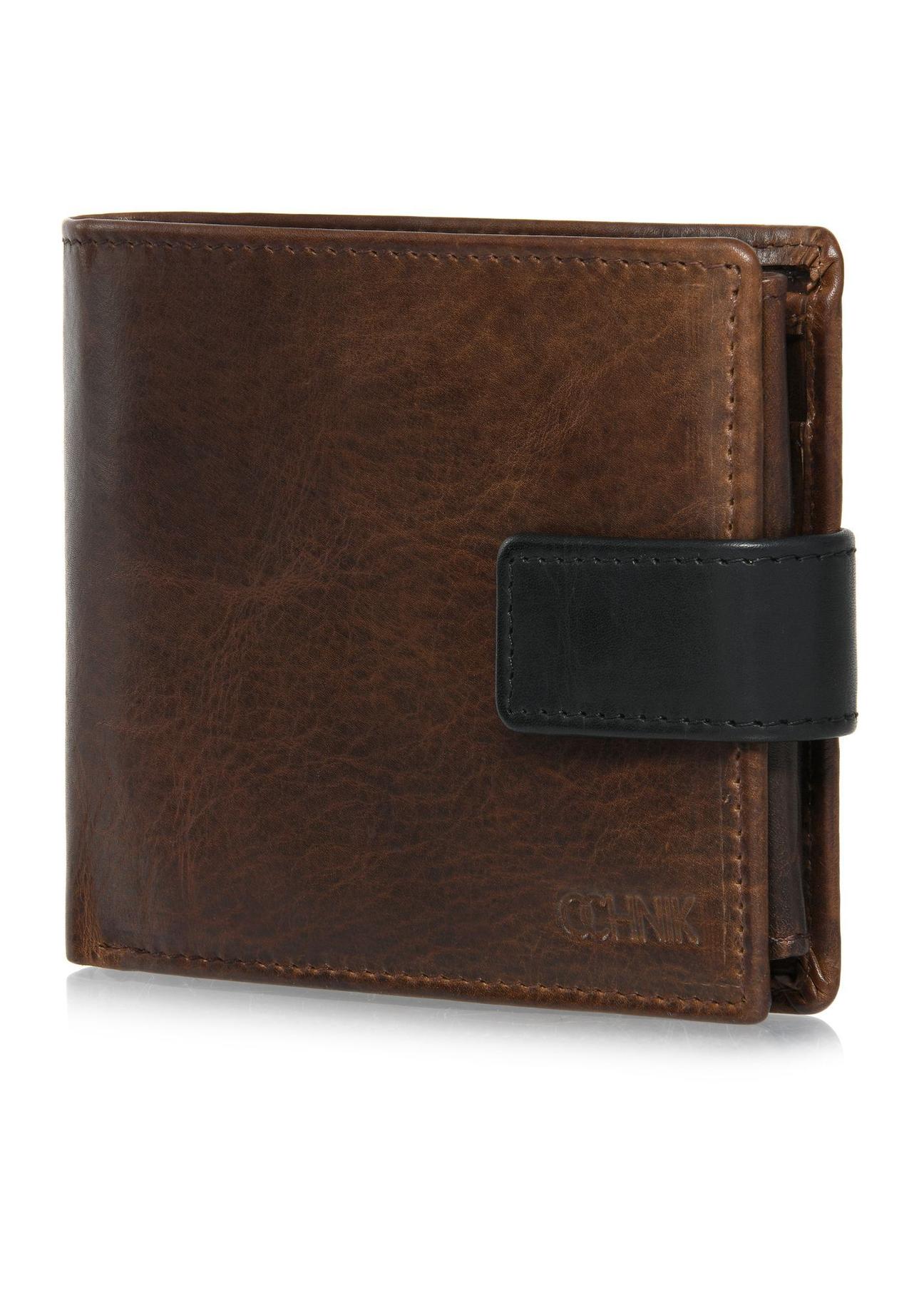 Brown men's leather wallet PORMS-0612-89(Z24)-02