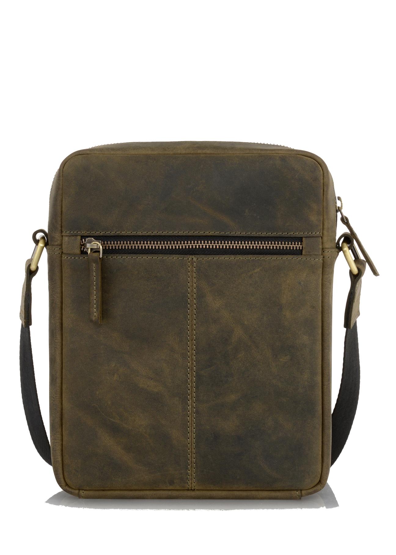 Men's khaki leather bag TORMS-0301-51(W23)-03