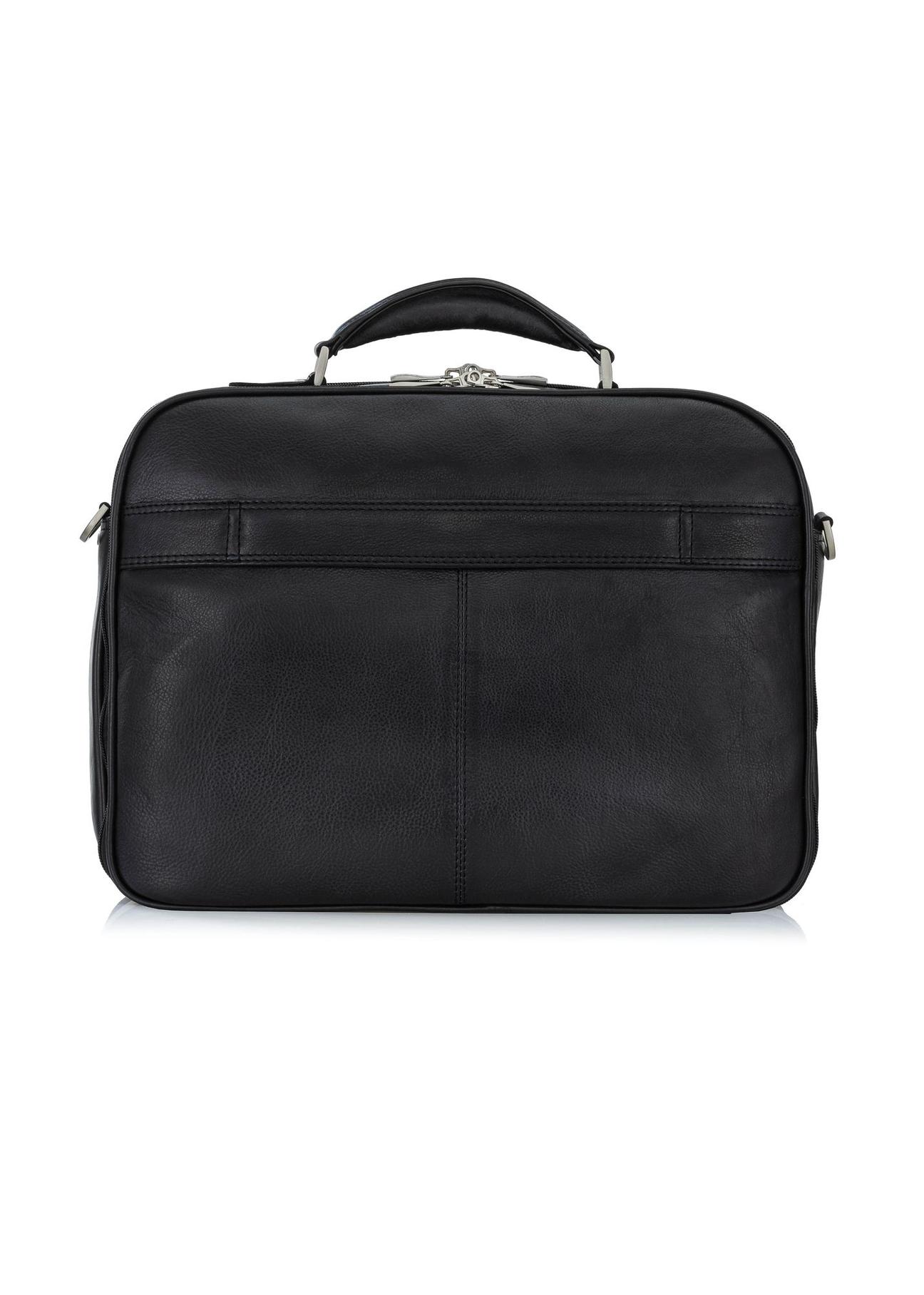 Black leather business travel bag TB-214A-99(KS)-04